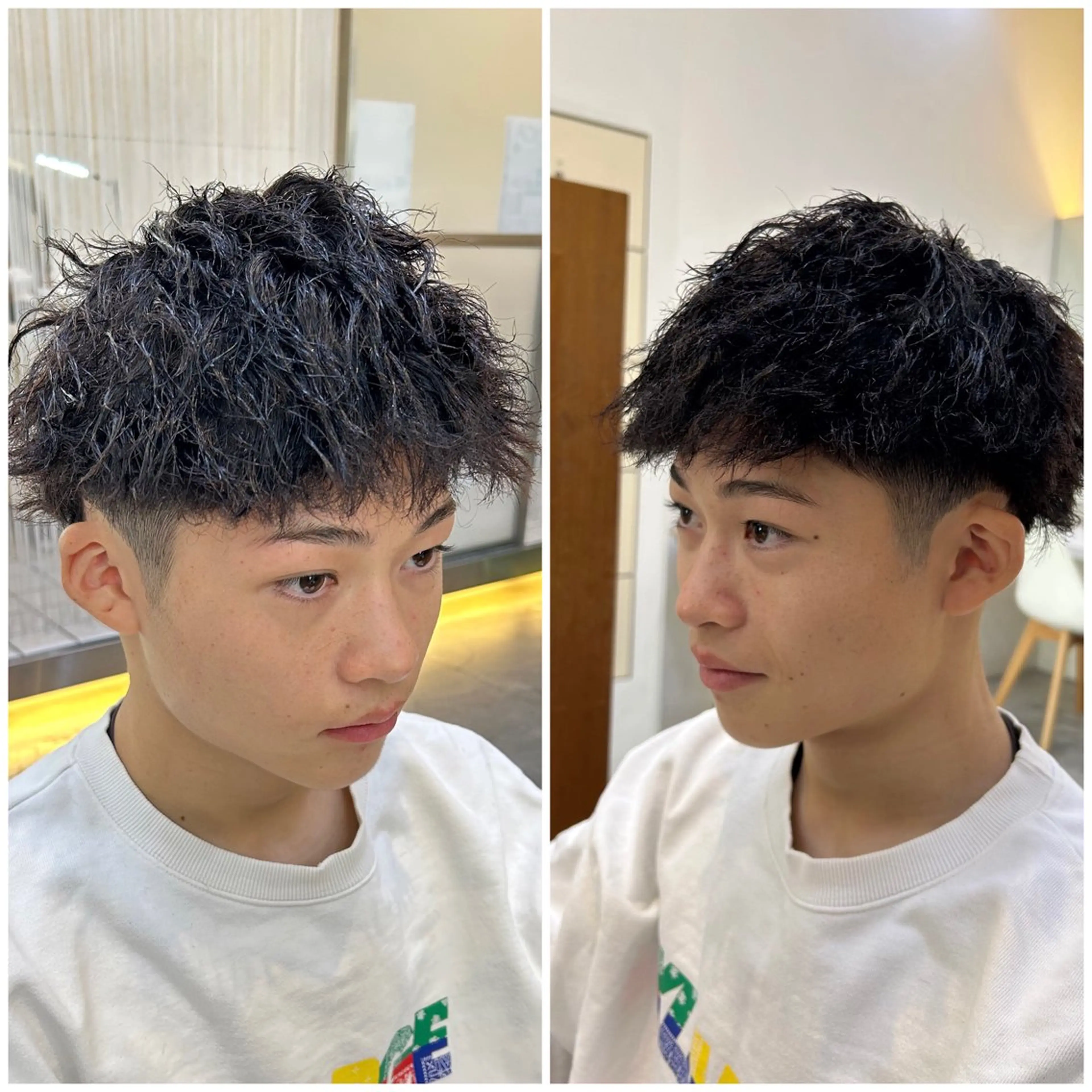 ショート パーマ メンズ カット パーマ トリートメント メンズスタイル 完全再現/仁翔のヘアスタイル