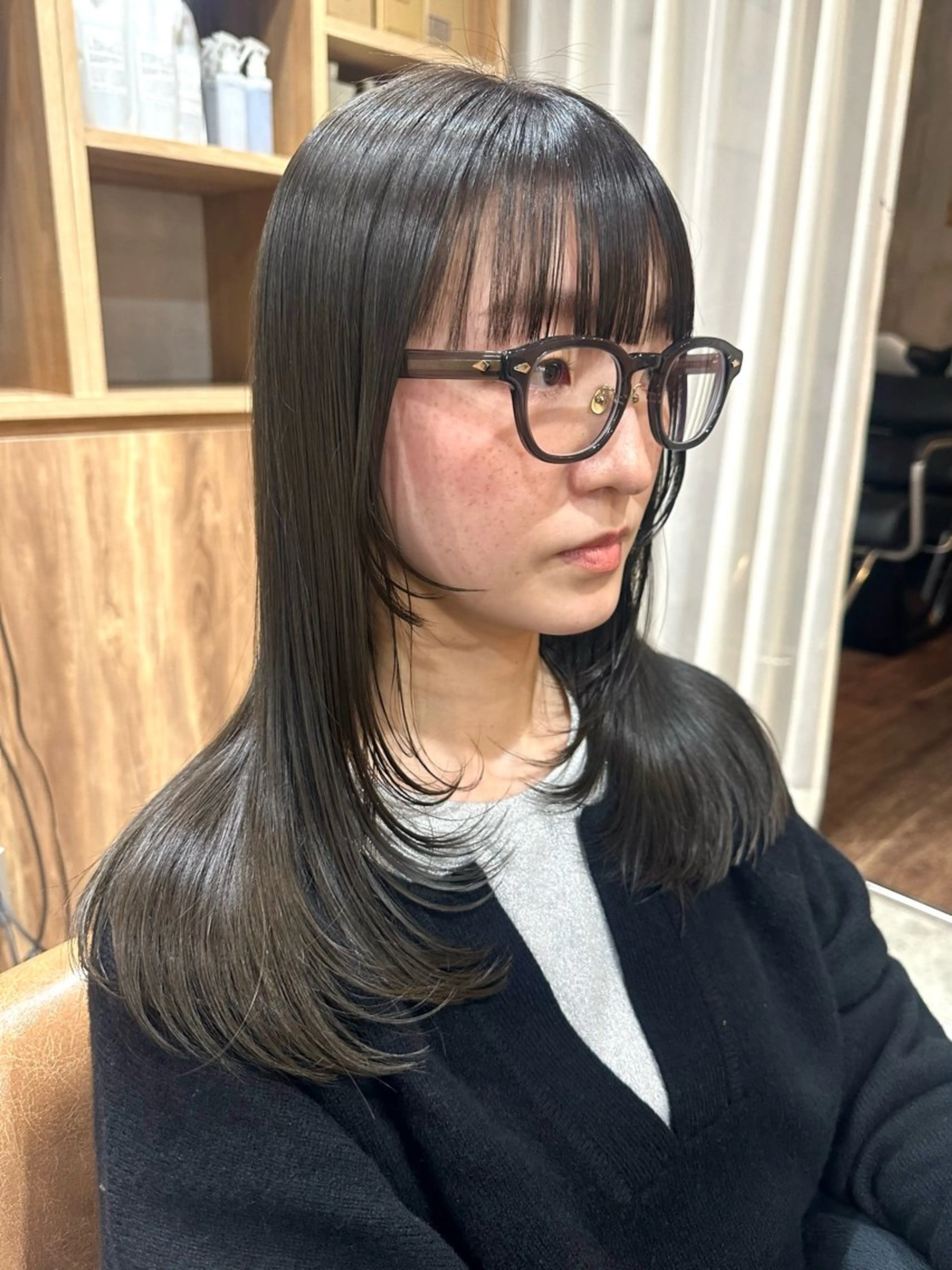ロング カット ヘアカラー トリートメント 大久保 優香のヘアスタイル