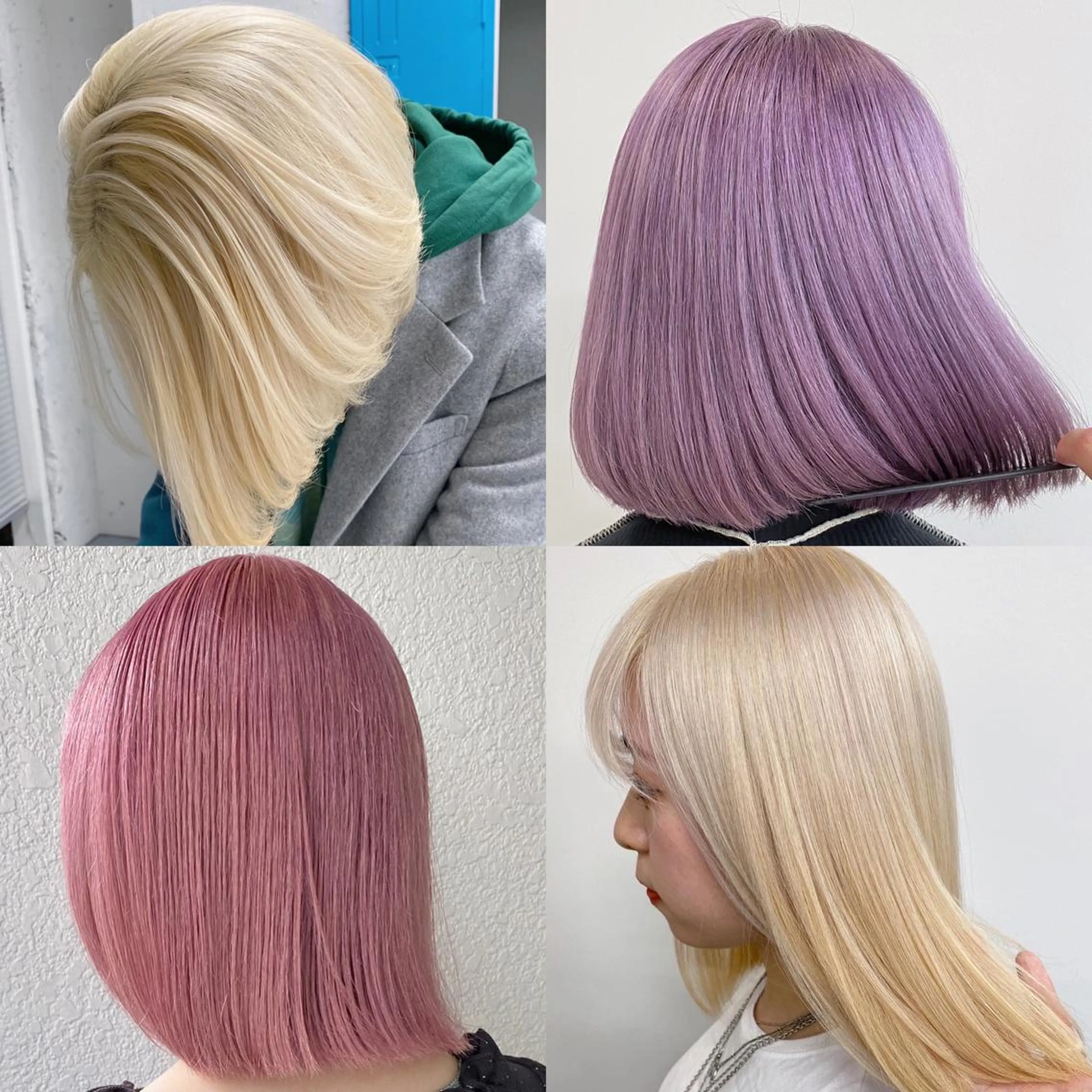 ミディアム カラー ベージュカラー ブリーチ ブロンド ハイトーンカラー ラベンダーカラー 砂川 航のヘアスタイル