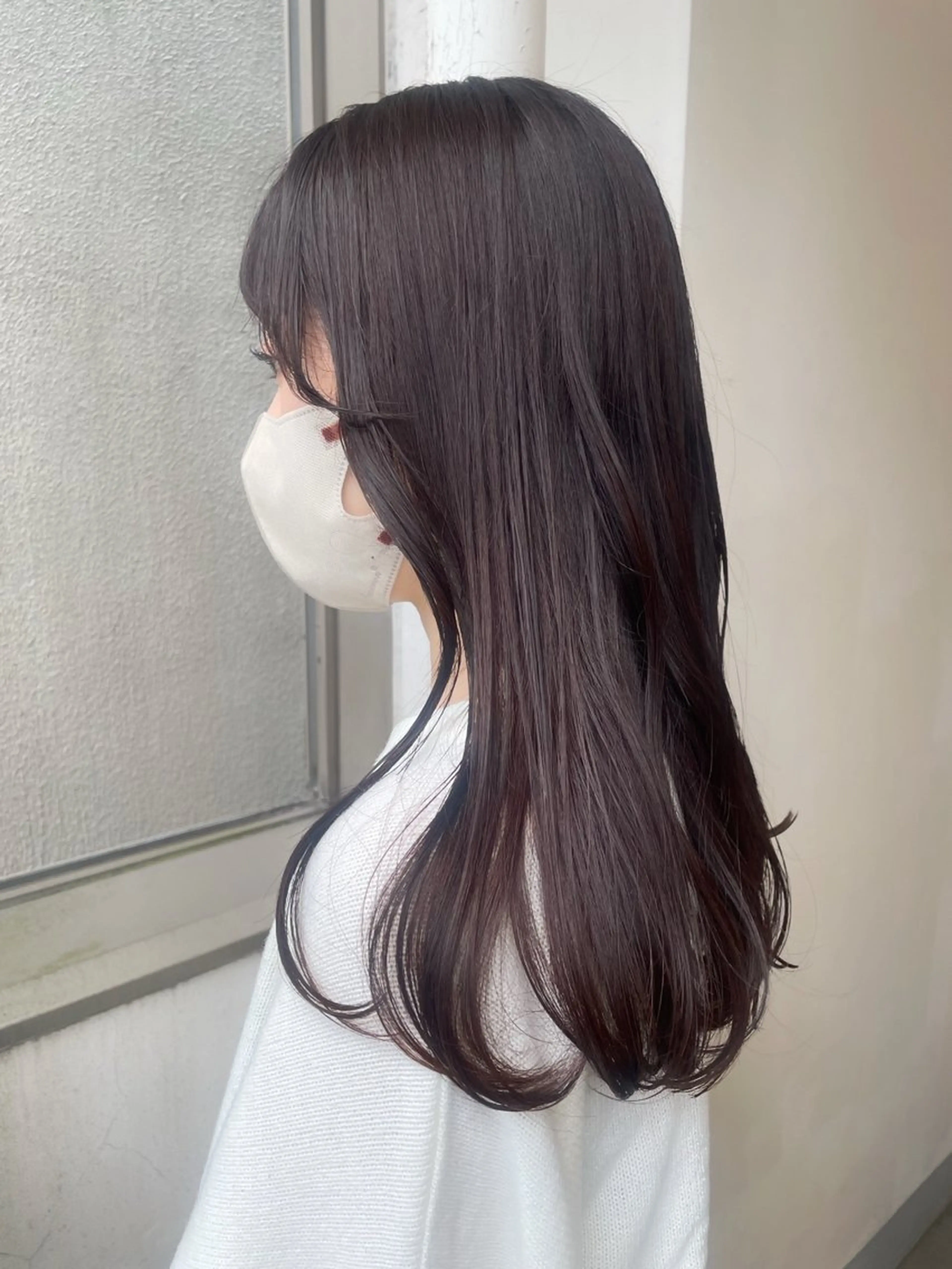 ロング カラー カシス 透明感カラー グレージュ ラベンダーカラー 髪質改善 ヘアカラー トリートメント ヘアセット Hair Salon BOTTOMS所属・✨透明感ケアカラー✨ 長野ゆきなのヘアスタイル
