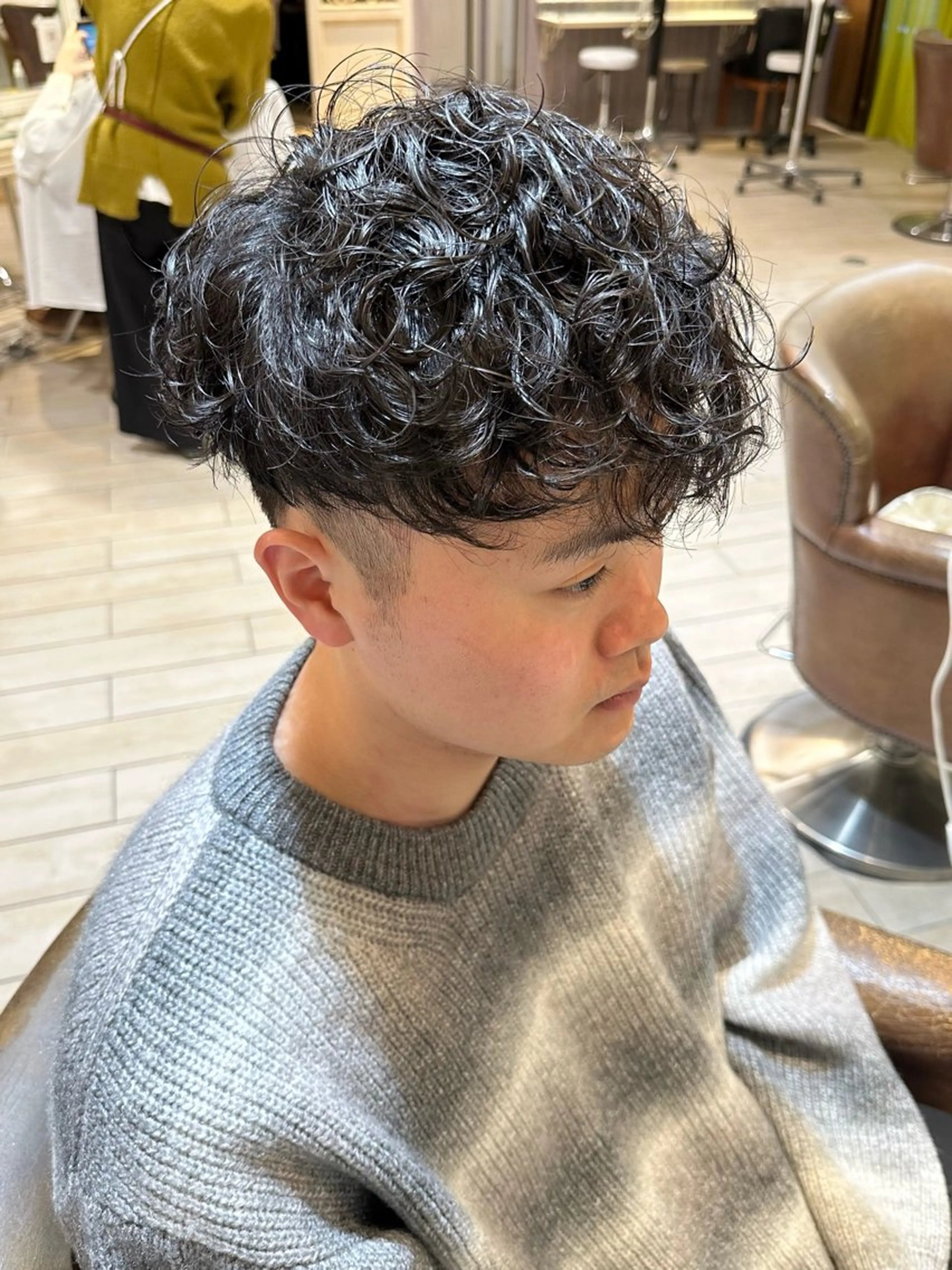 パーマ メンズ カット パーマ 増渕 駿介のヘアスタイル