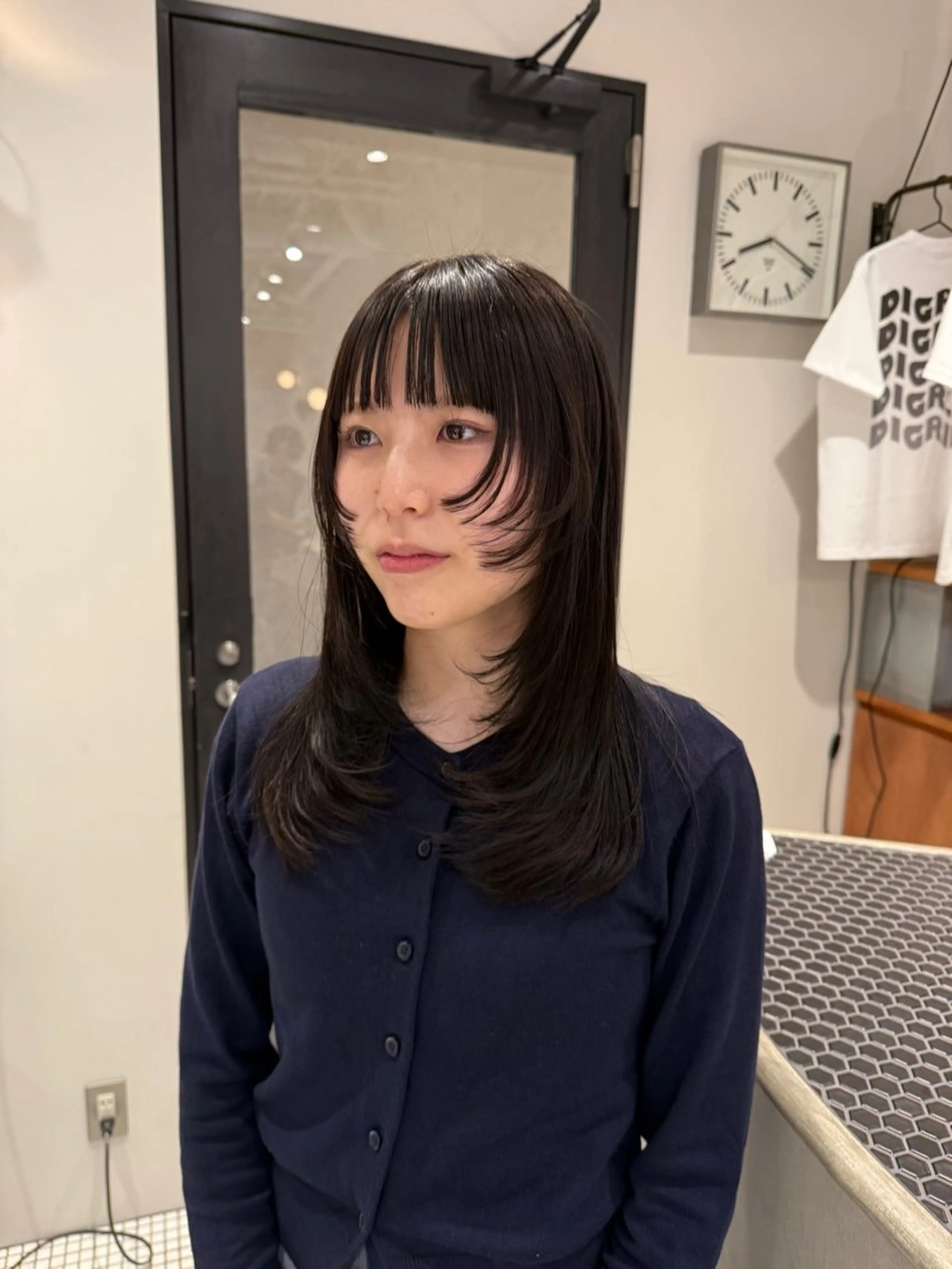 ロング レイヤーカット カット ヘアカラー トリートメント コノカ暖色カラー/ 透明感カラーのヘアスタイル