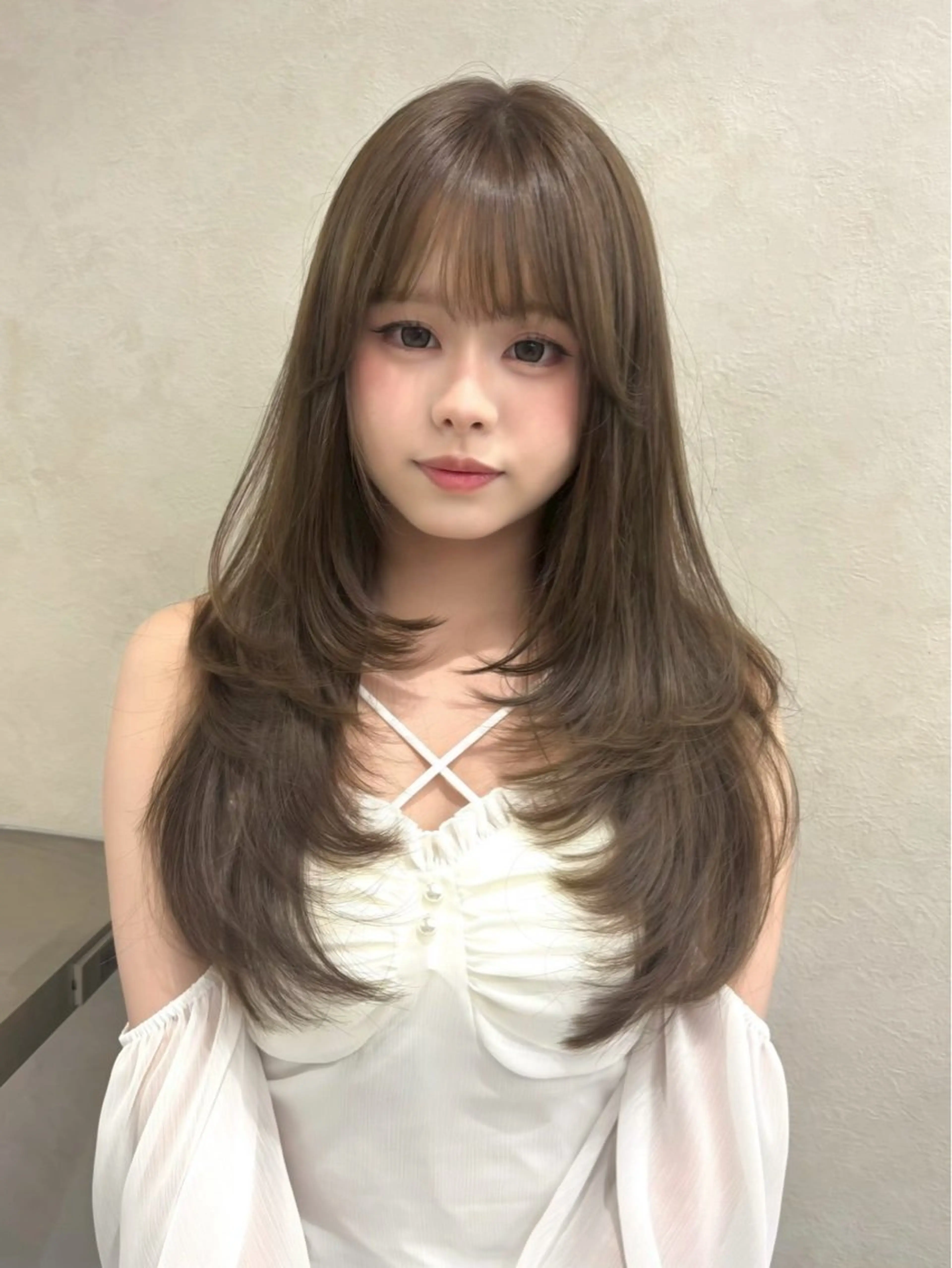 ロング ハッシュカット ハイレイヤー 韓国風ヘア レイヤーカット Lond mare ✂︎YUTAのヘアスタイル