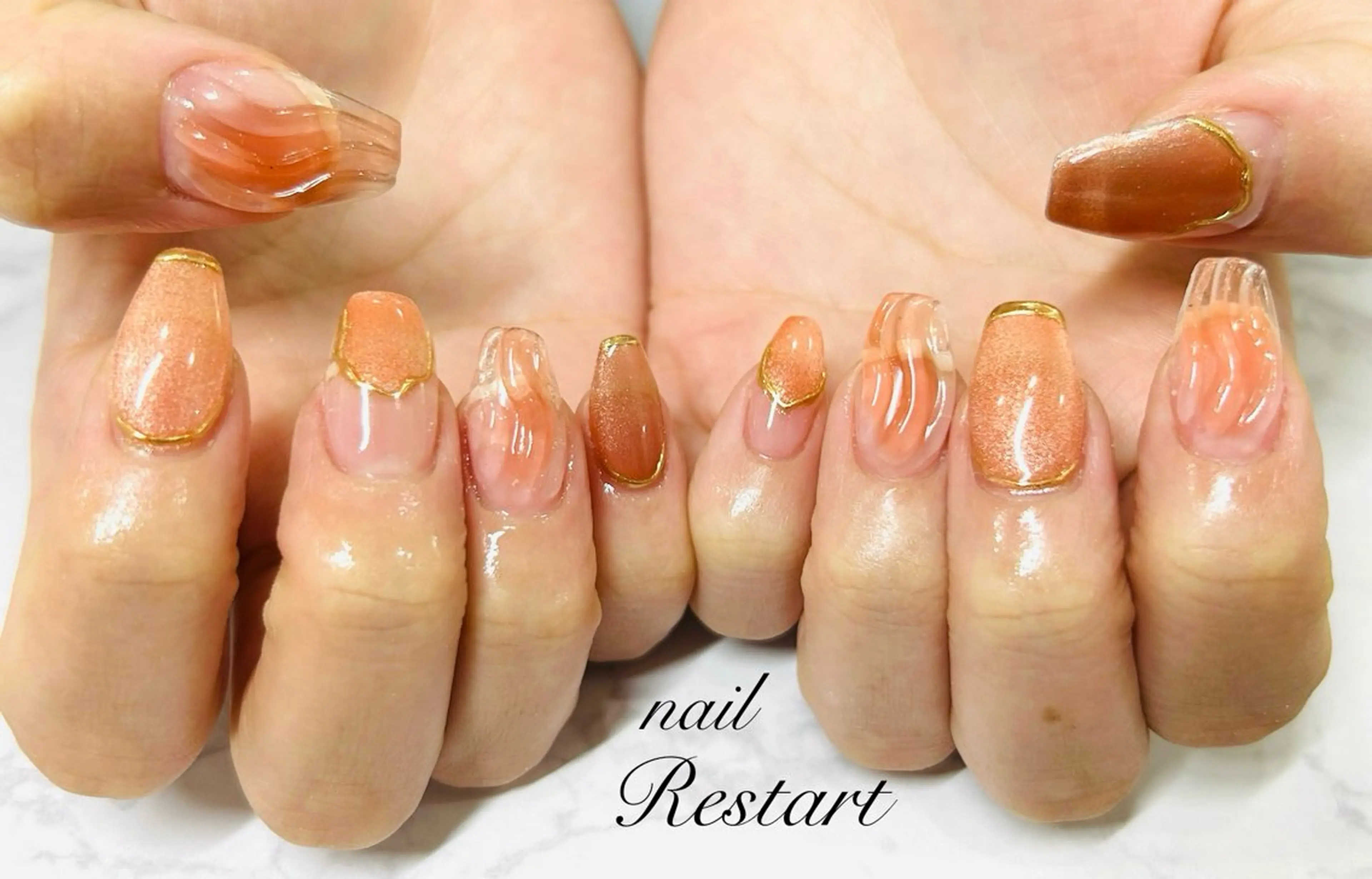 ミディアム ハンドネイル nail Restart所属・Restart YURIのネイルデザイン