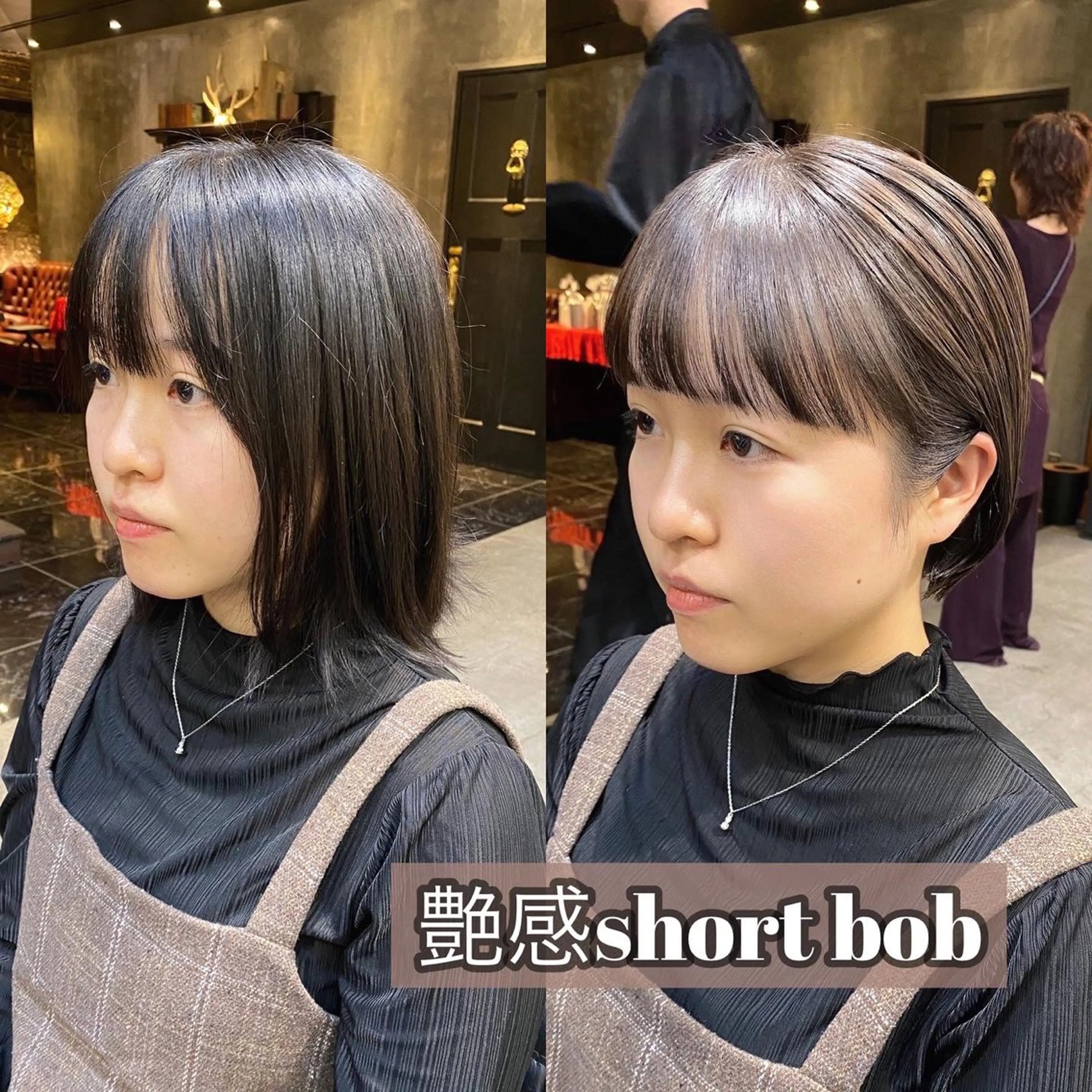 ショート カラー ショートボブ アッシュ アッシュブラウン ブラウンカラー ボブ カット ヘアカラー ブリーチなしダブル カラー🧸🐺陽介のヘアスタイル