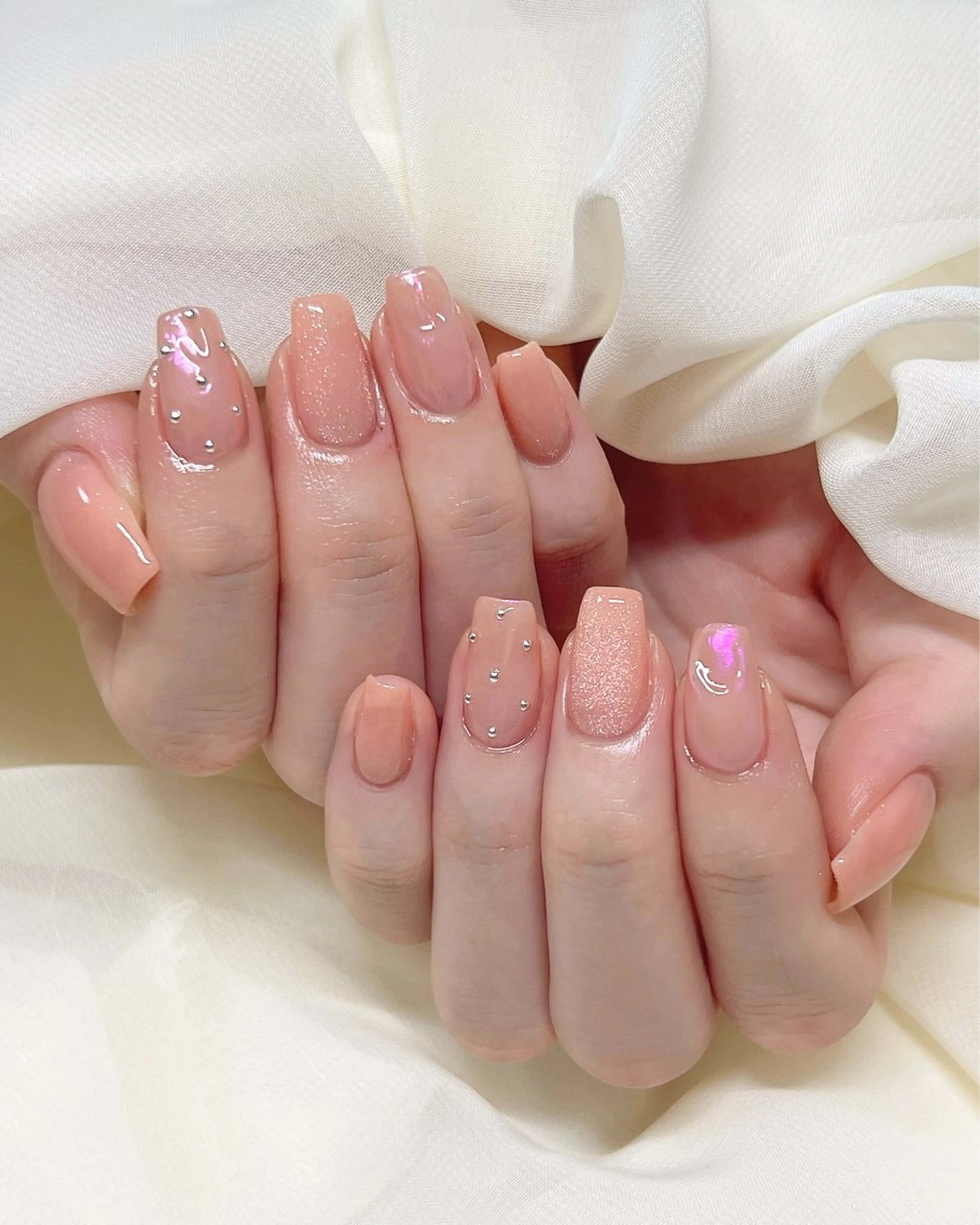 ネイル 持ち込み ニュアンスネイル オレンジ nail salon MUAのネイルデザイン