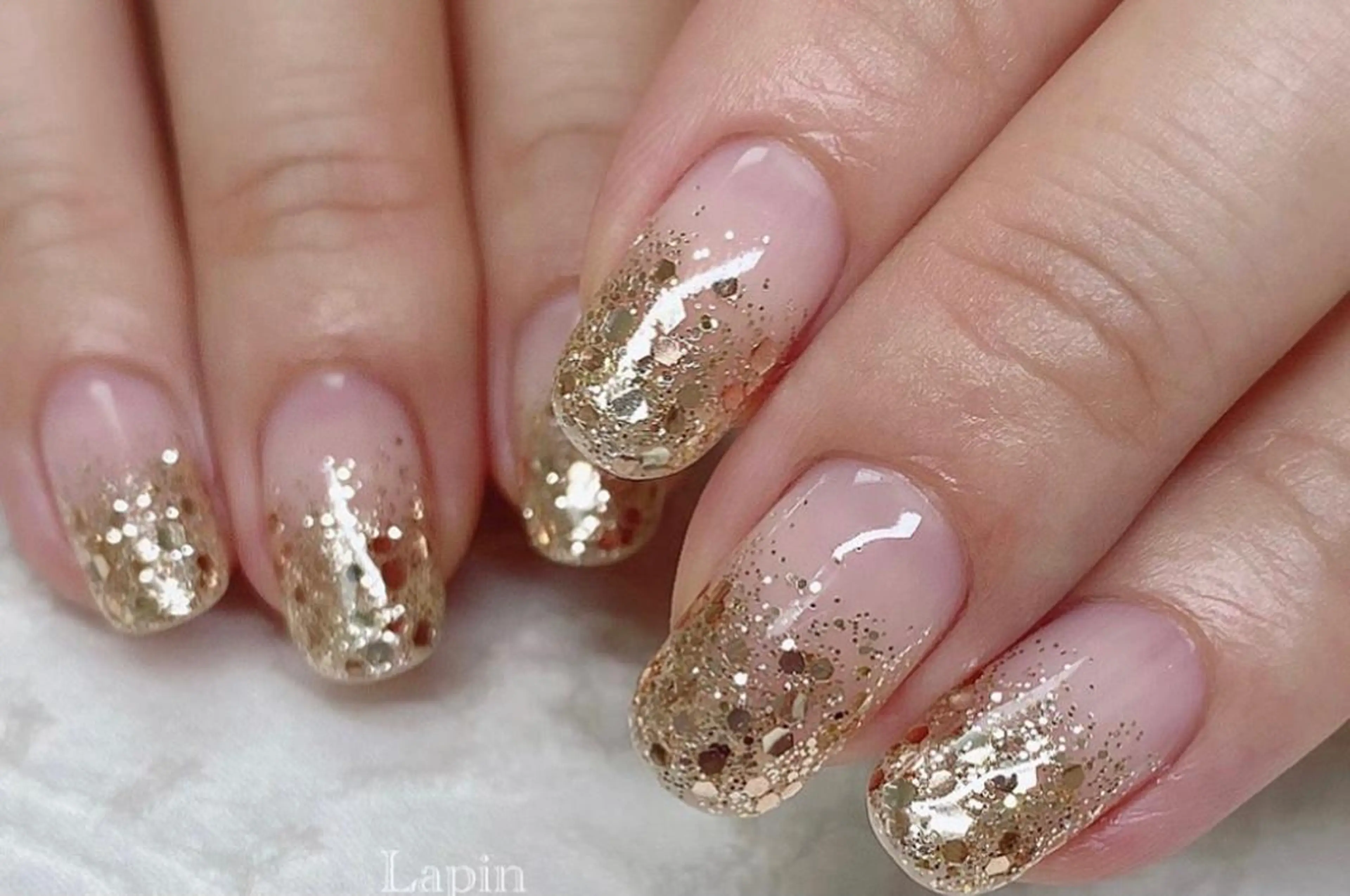 ネイル グラデーション ラメ(グリッター) ラメグラデーション fleur nailのネイルデザイン