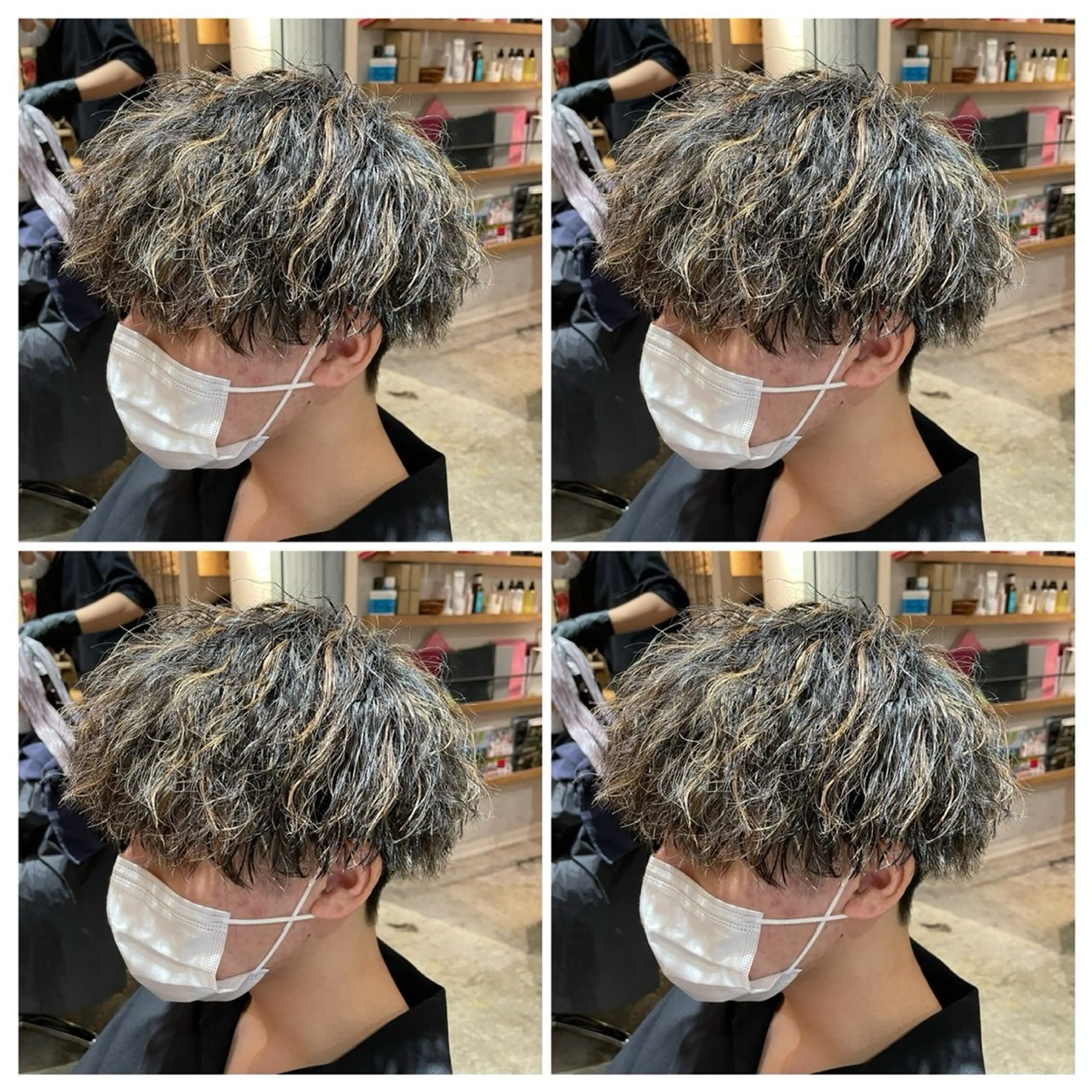 ミディアム カラー パーマ メンズ メンズパーマ×ブリー チ/NORIのヘアスタイル