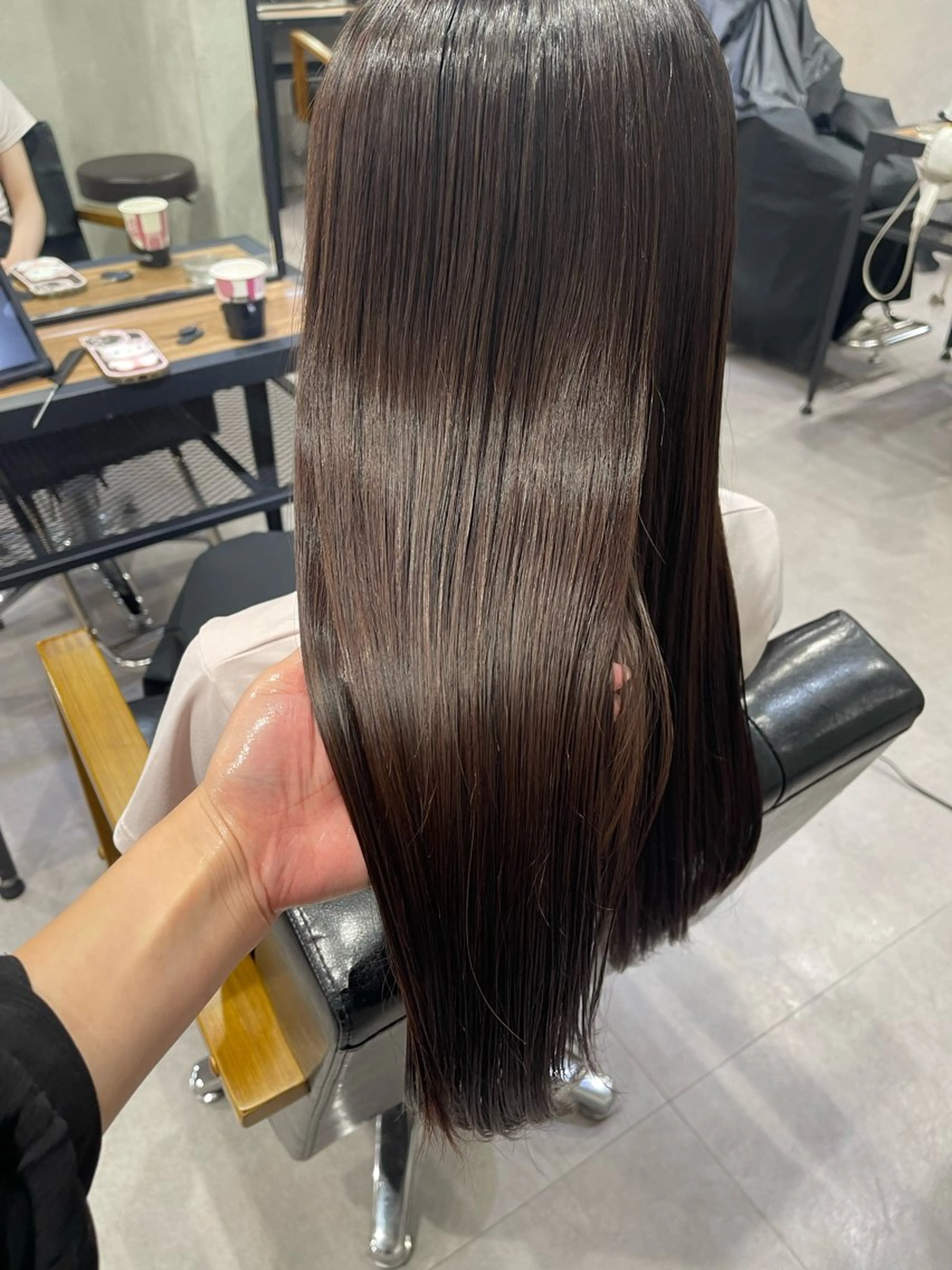 ロング 酸性ストレート カット 縮毛矯正 ACT仙台店所属・lena🎀 透明感カラー/韓国風のヘアスタイル