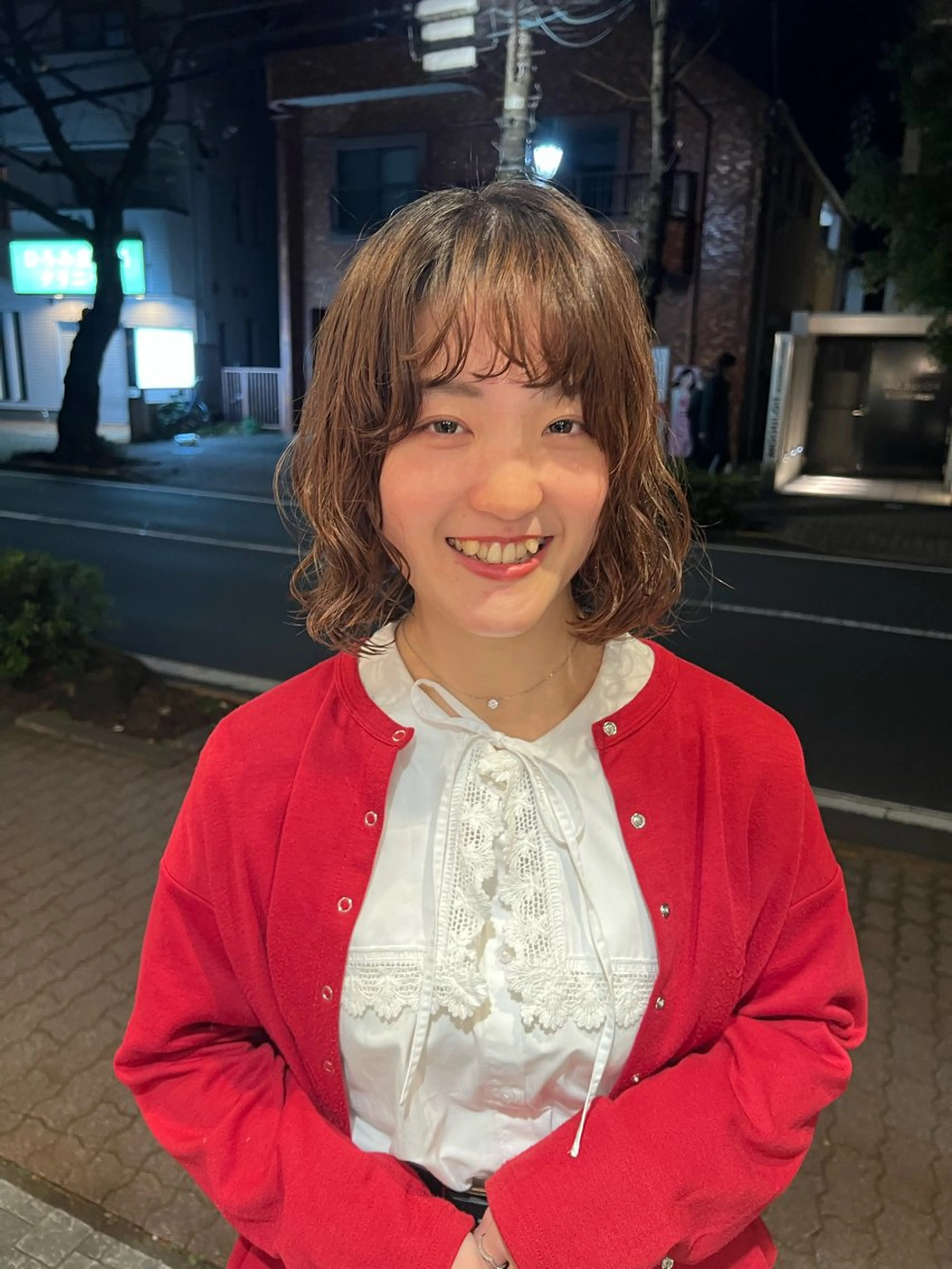 ミディアム カット パーマ デザインカット 加藤園のヘアスタイル