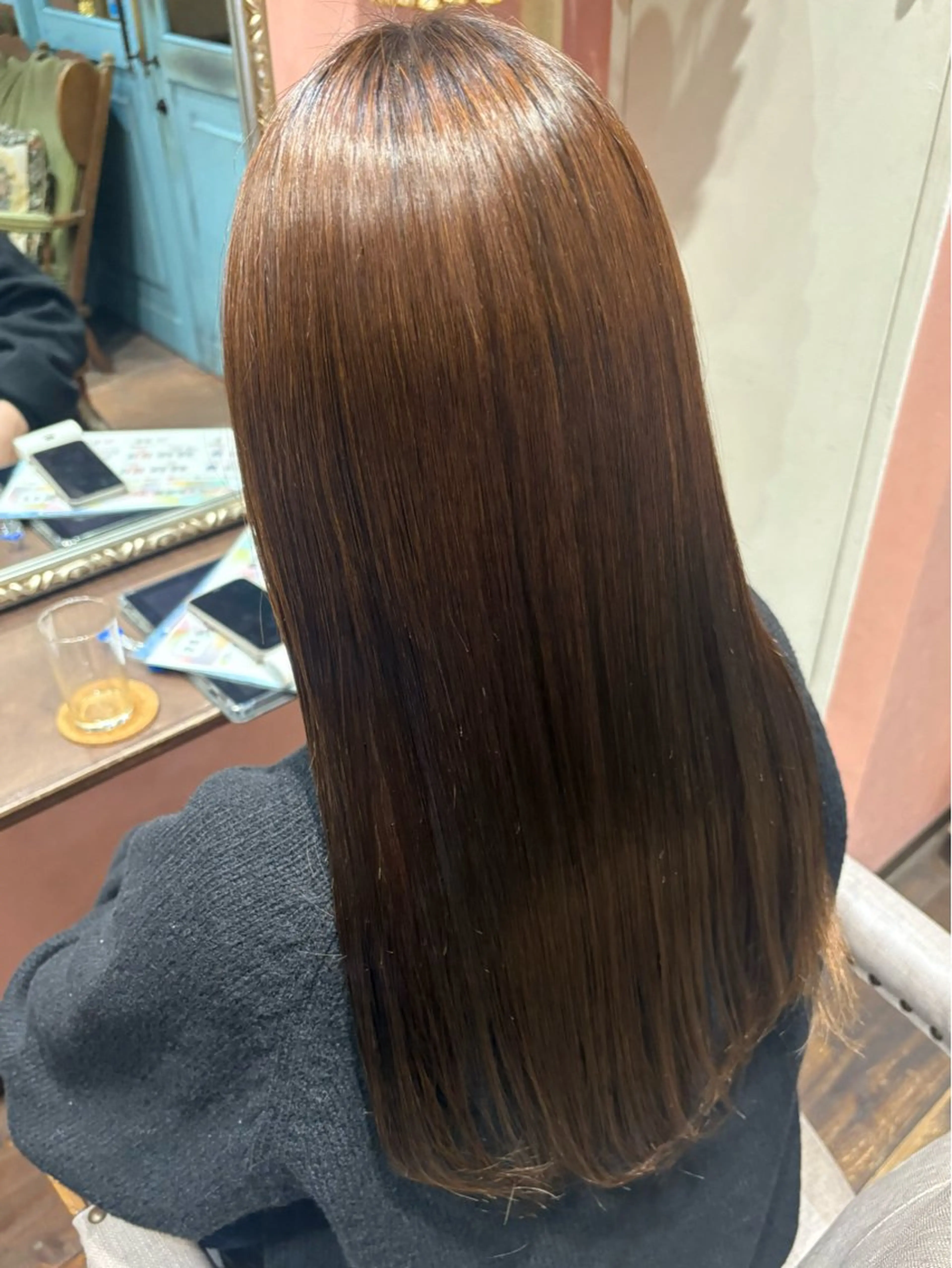 セミロング カット 縮毛矯正 なぎさ 心斎橋美容室のヘアスタイル