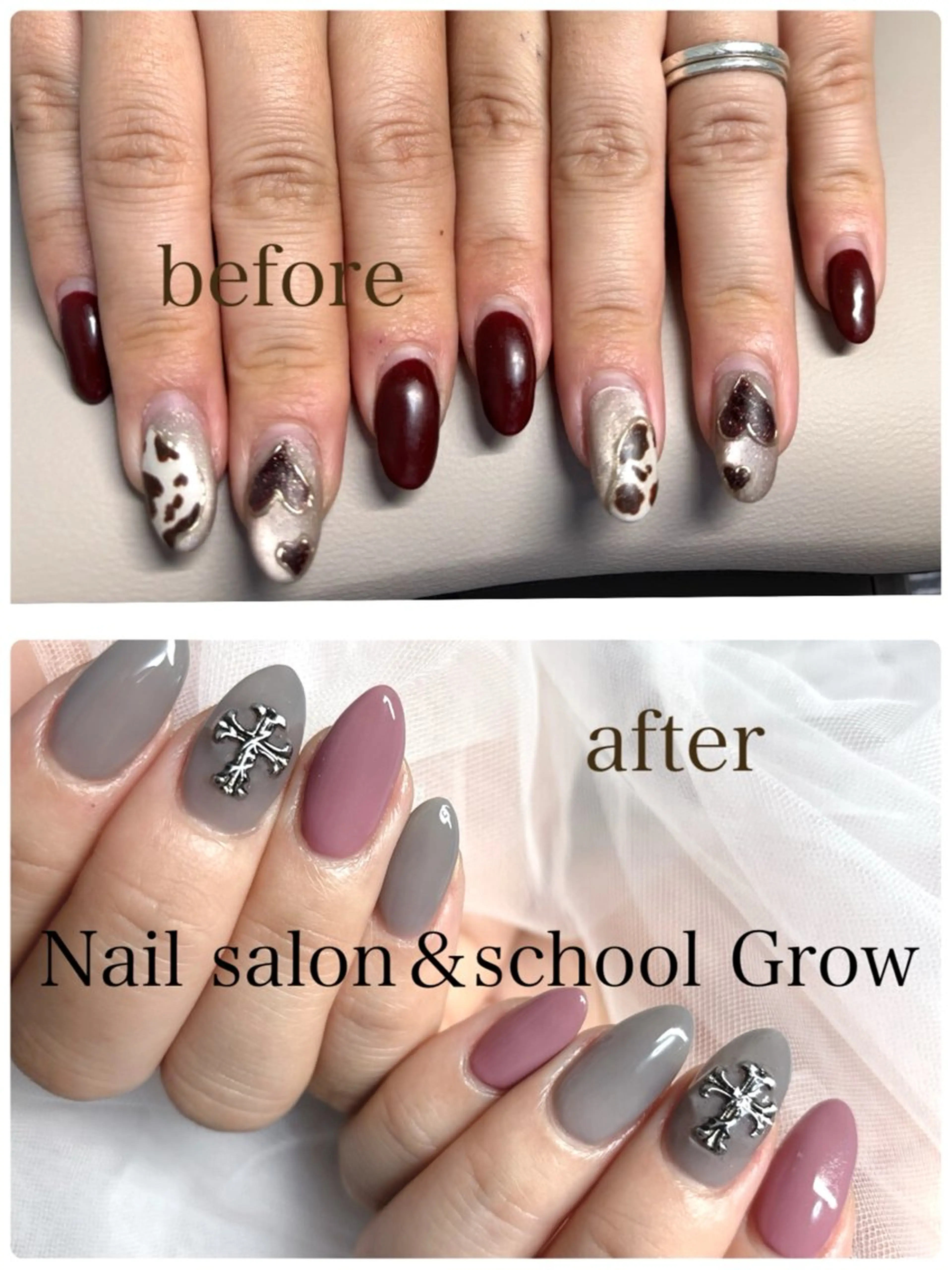 ネイル ジェルネイル マグネットネイル ワンカラーネイル ハンドネイル 認定講師/歴20年 パラジェル Growのネイルデザイン