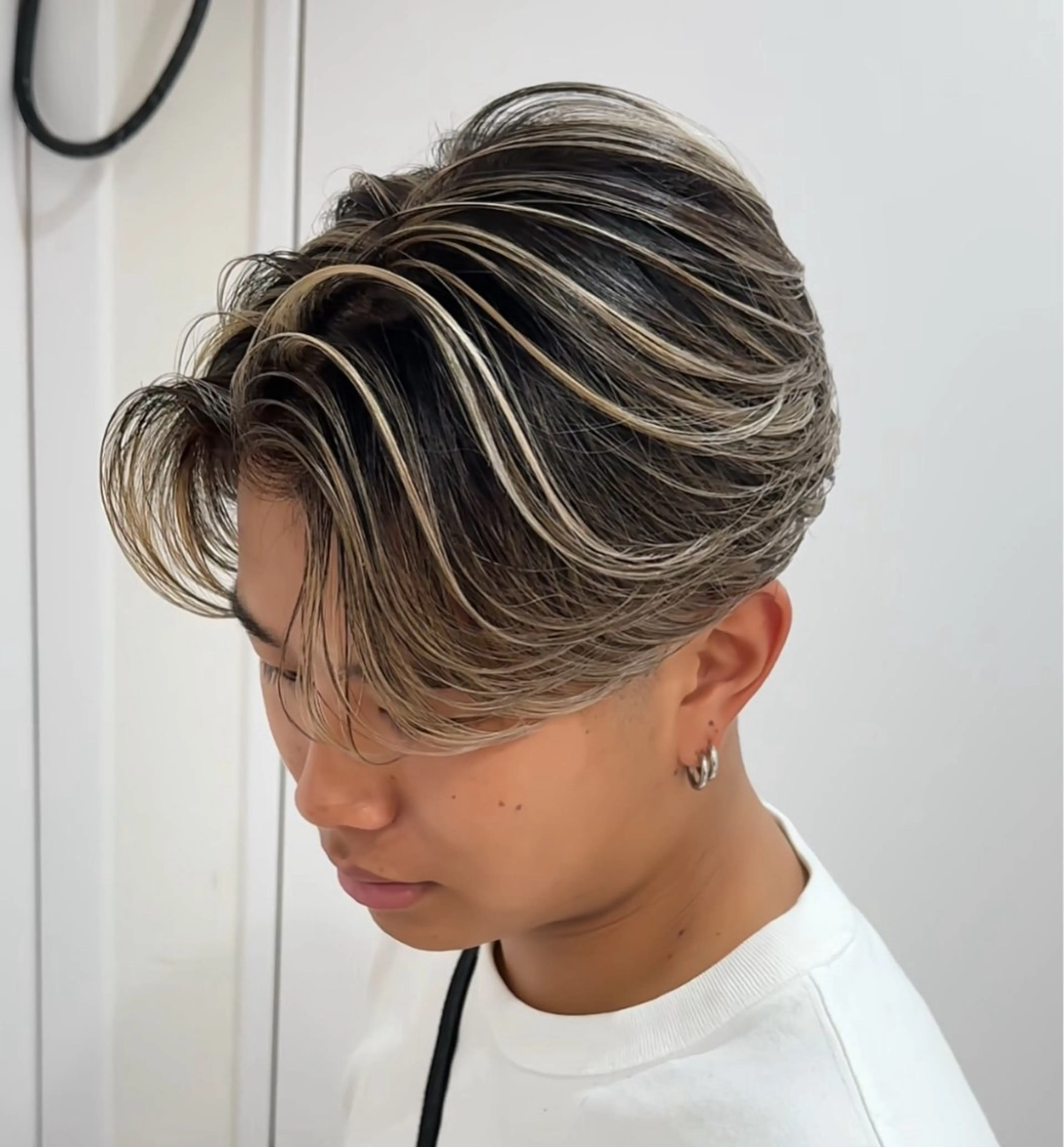 メンズ メンズハイライト メンズメッシュ カット ヘアカラー 白髪ぼかしメッシュ/ 大人メッシュ/ゆうとのヘアスタイル