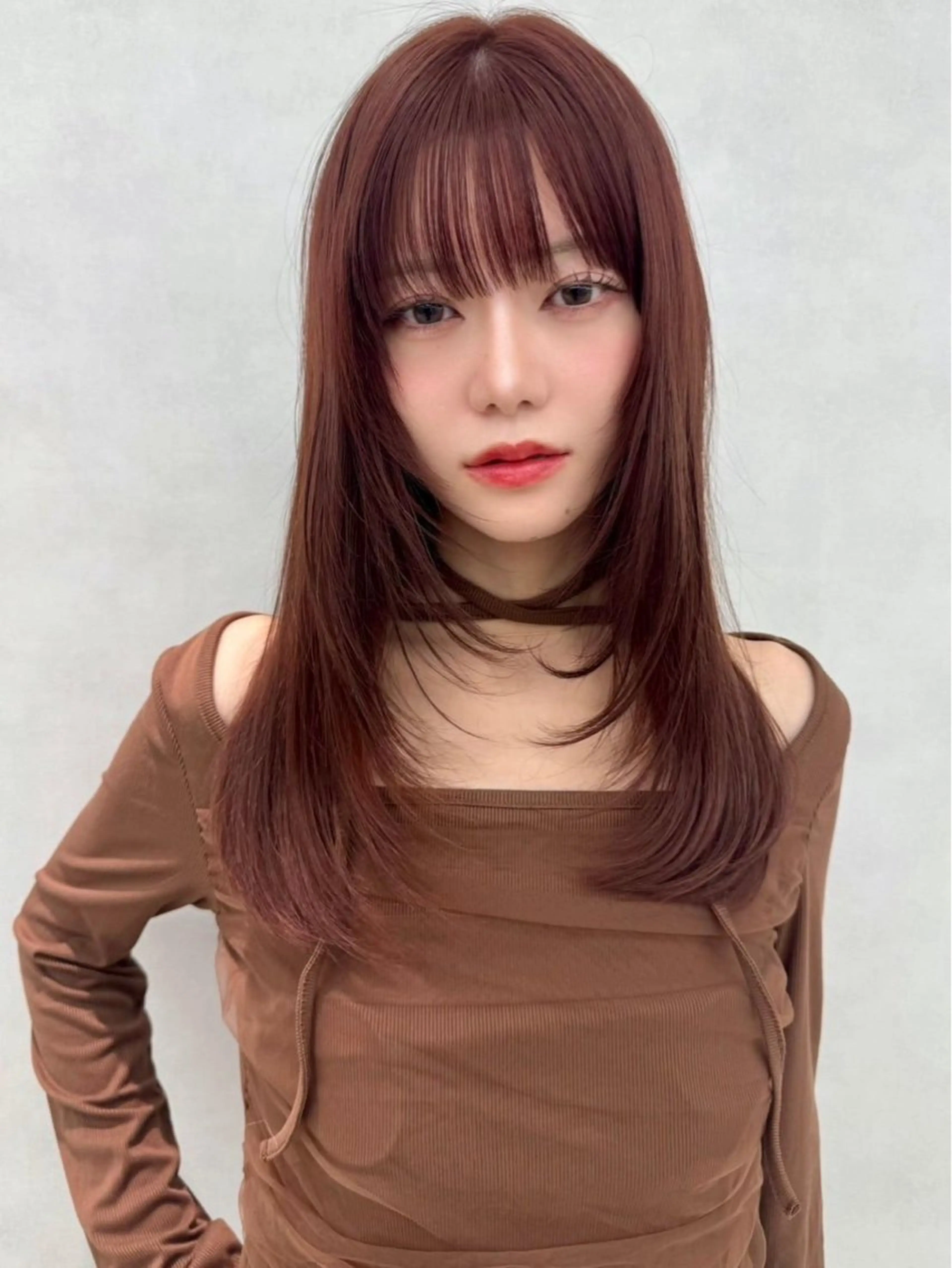 ロング カラー ヘアカラー トリートメント 🇰🇷韓国レイヤー 艶カラー／田川佑紀のヘアスタイル