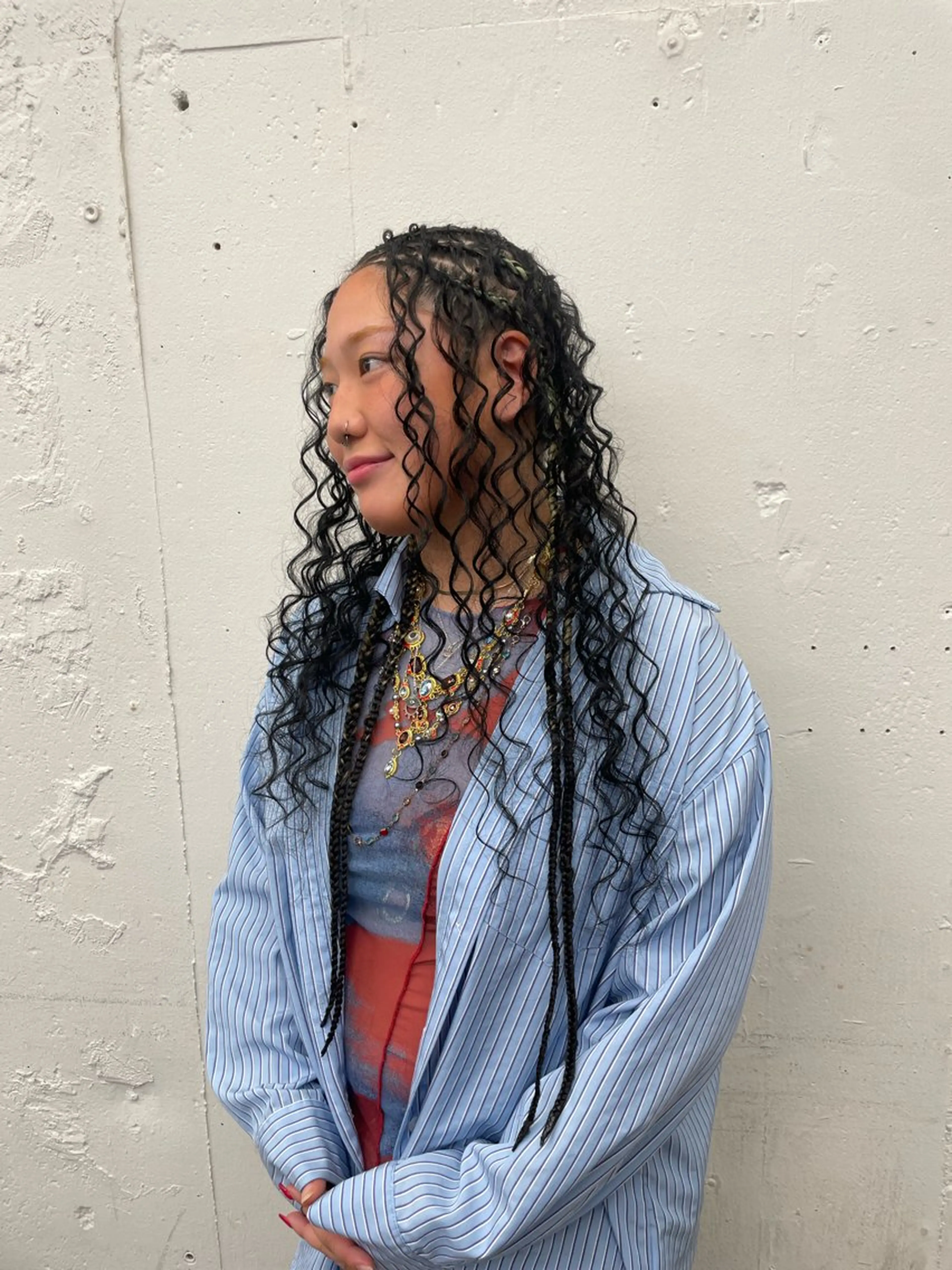 ロング ヘアアレンジ エクステ コーンロウ／ブレイズ SYUのヘアスタイル