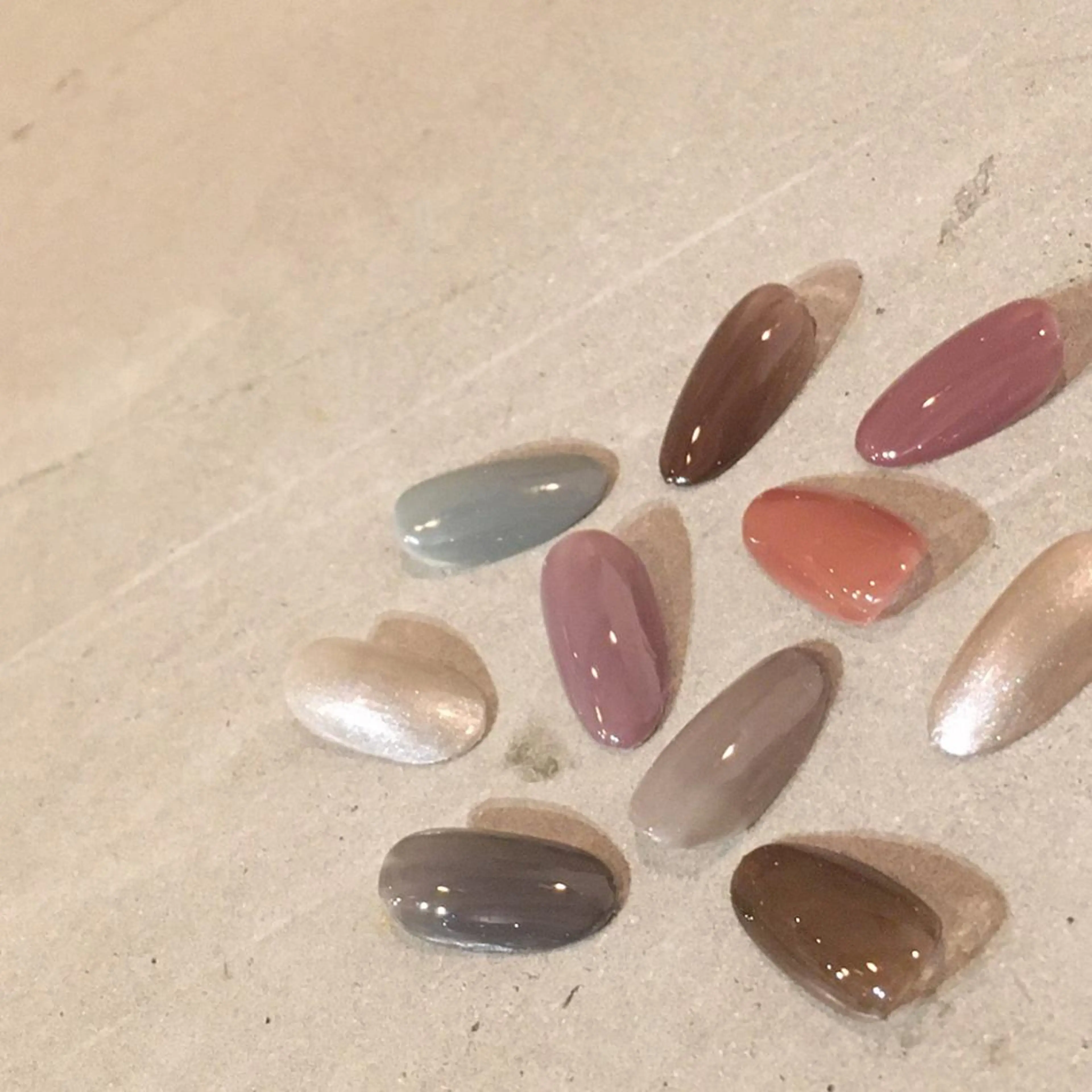 ネイル ブラウン クリアネイル ジェルネイル ミラーネイル ワンカラーネイル ハンドネイル nail salon Soeurのネイルデザイン