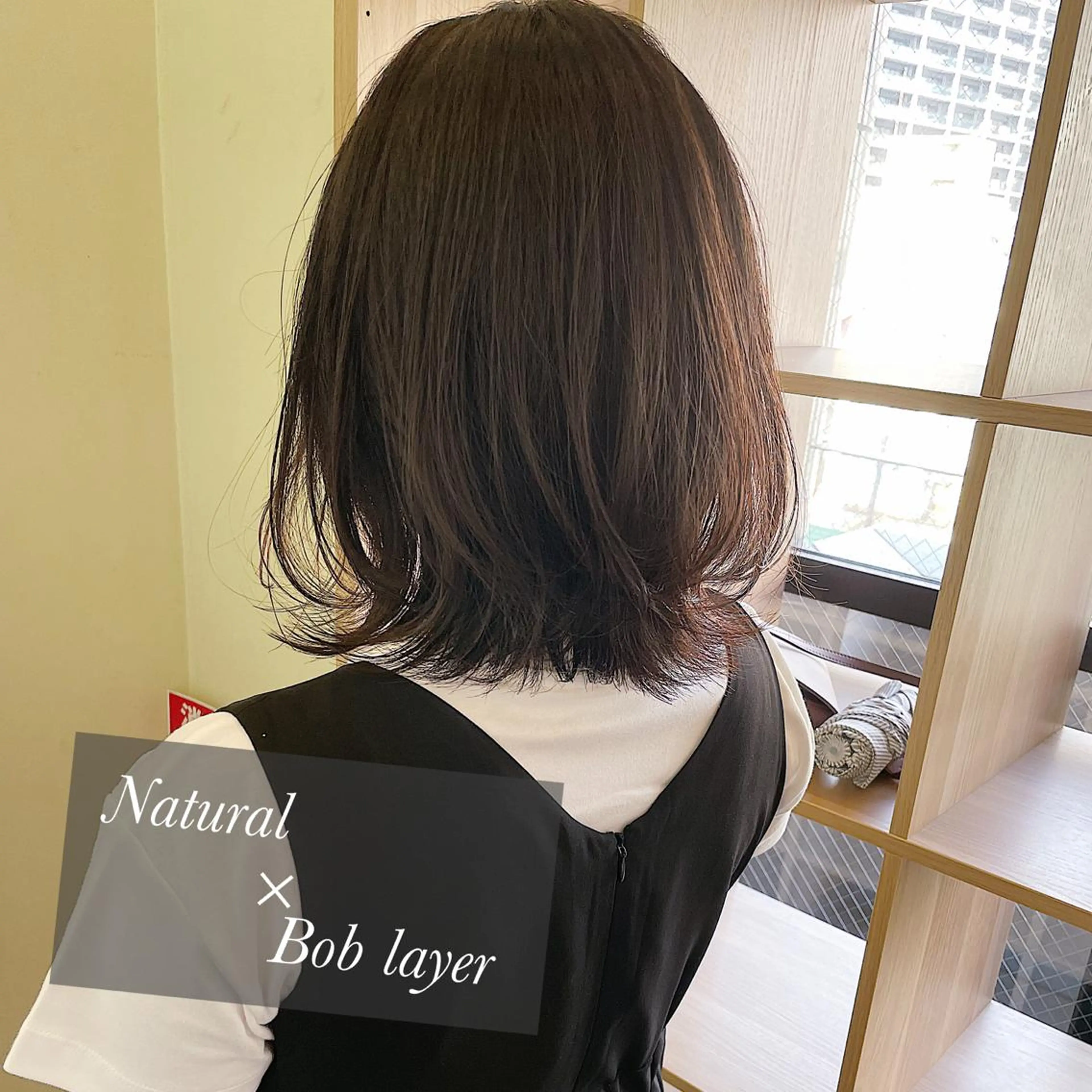 ミディアム カラー ボブレイヤー ボブ 伸ばしかけ レイヤーカット 髪質改善とカラー特化 ✨Hito.nowaのヘアスタイル