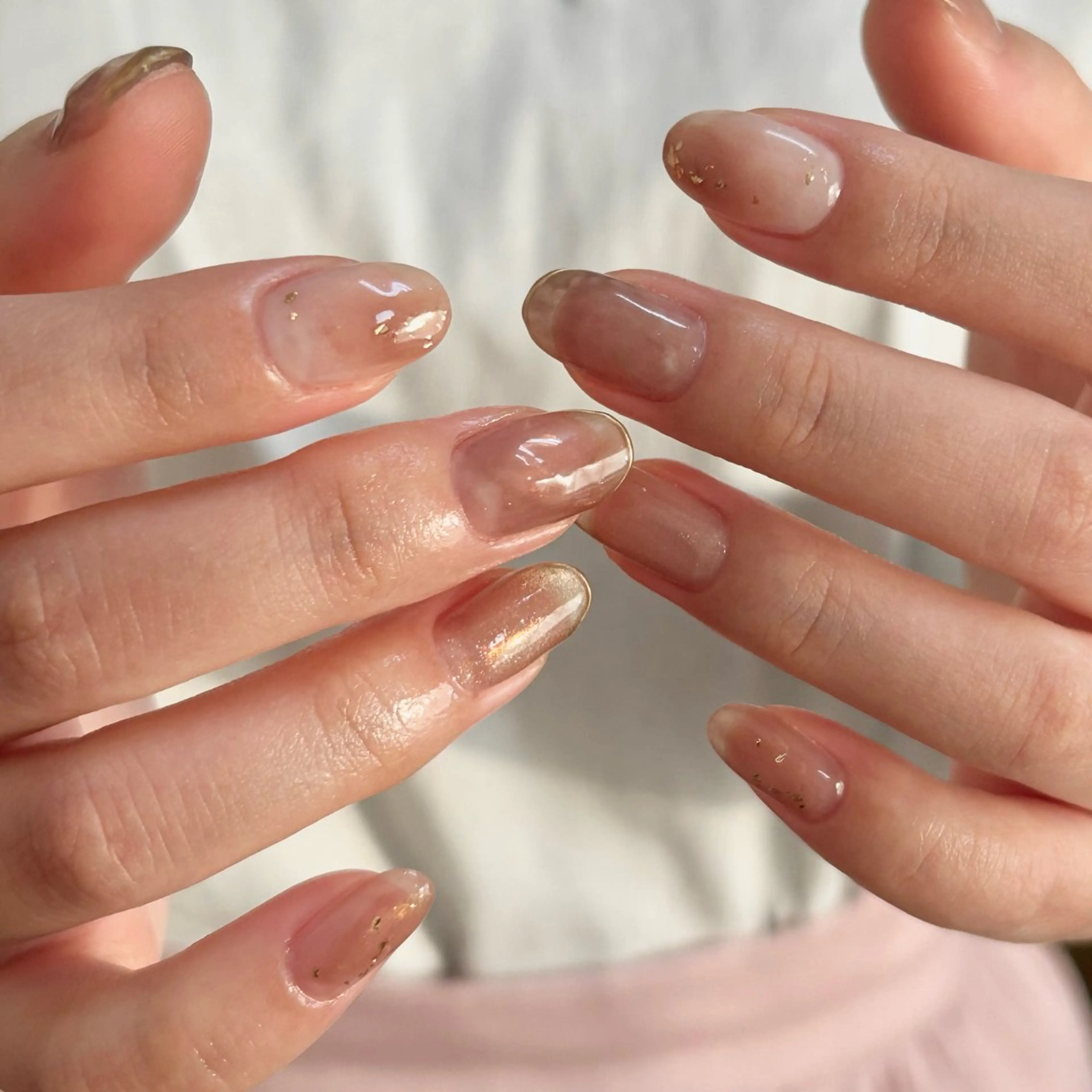 ネイル ニュアンスネイル ぷっくりネイル ハンドネイル 𓂃toi. 儚げnuanceのネイルデザイン