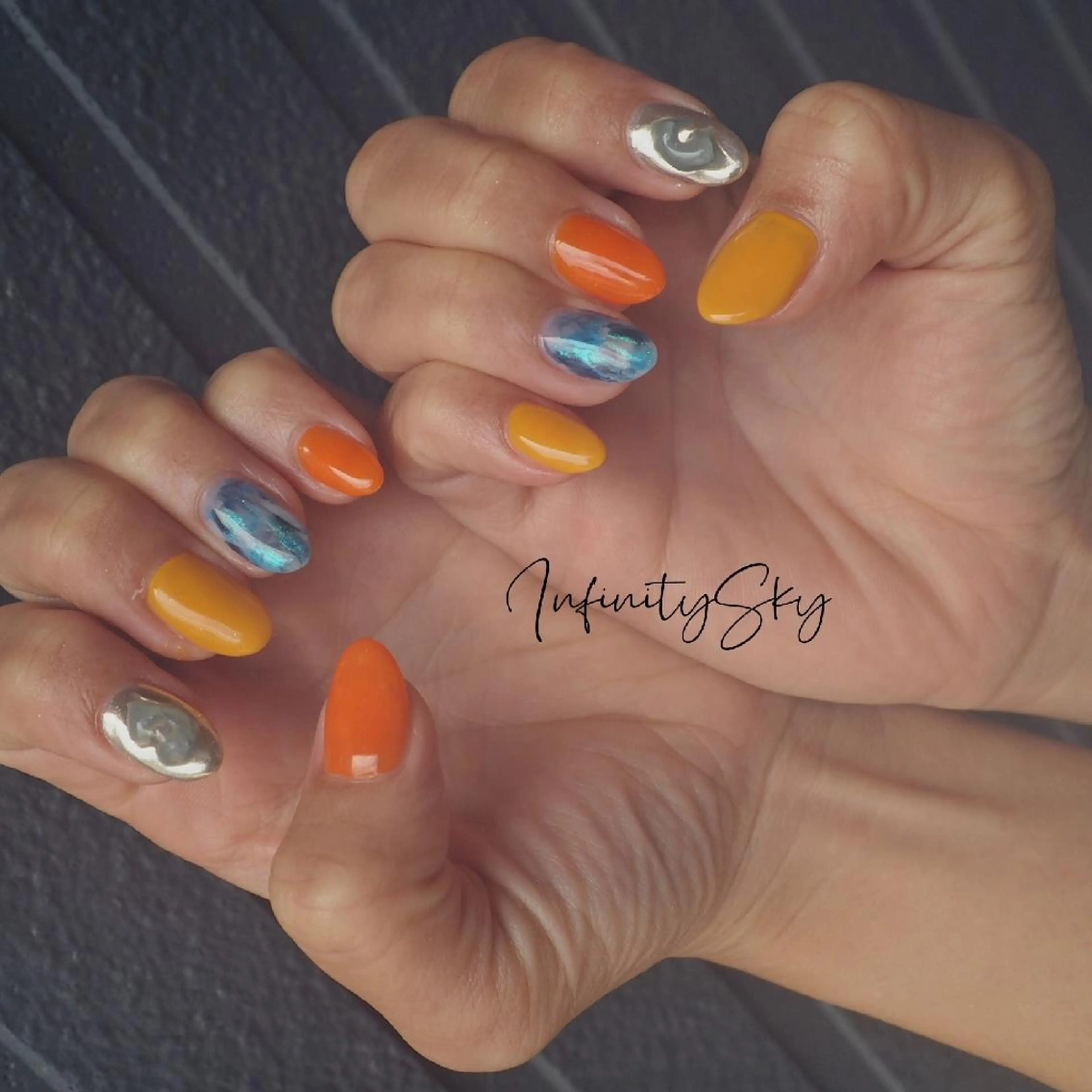 ネイル アートネイル ハンドネイル infinity skyのネイルデザイン