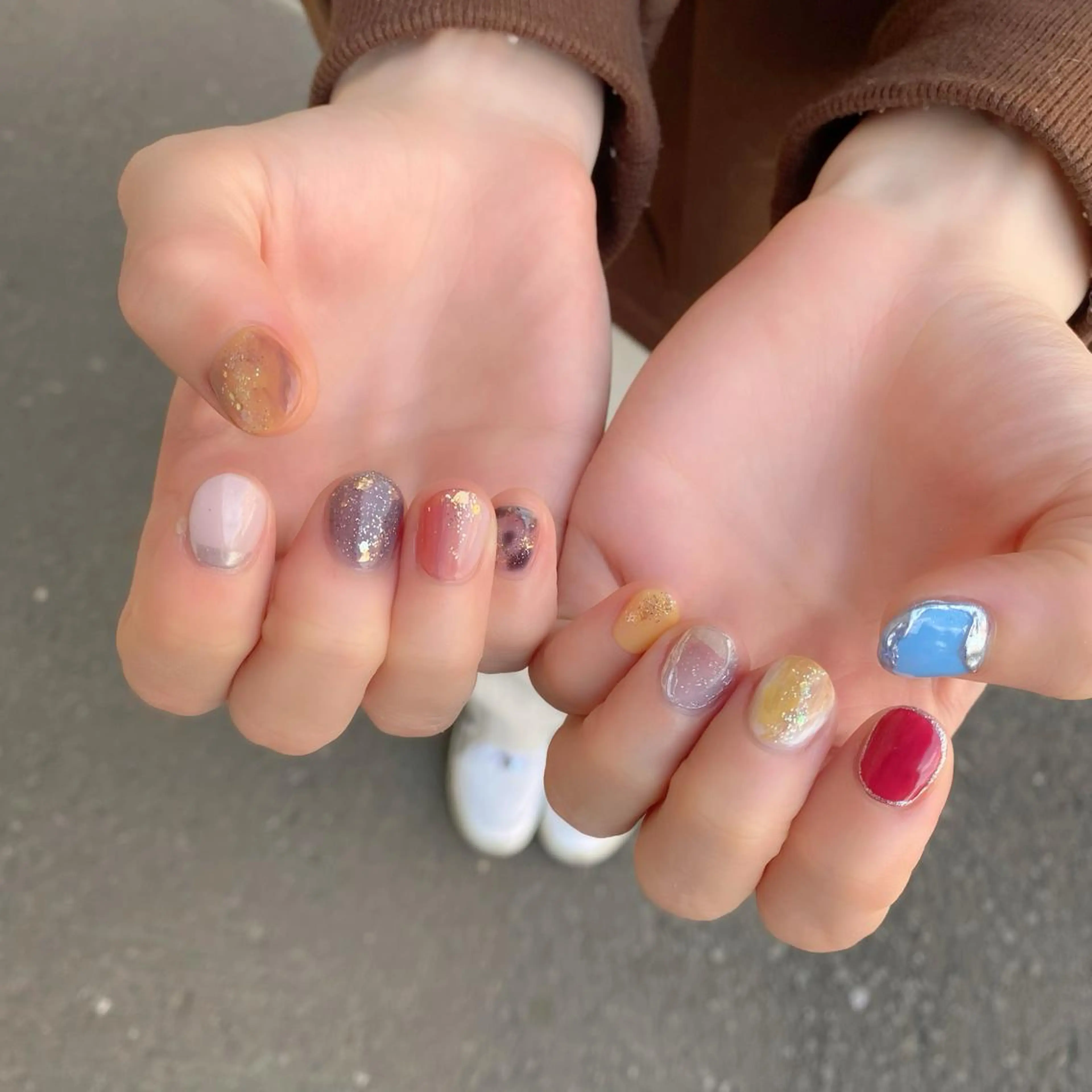 ネイル 卒業式 ニュアンスネイル ショートネイル 春ネイル Salon Ｋのネイルデザイン