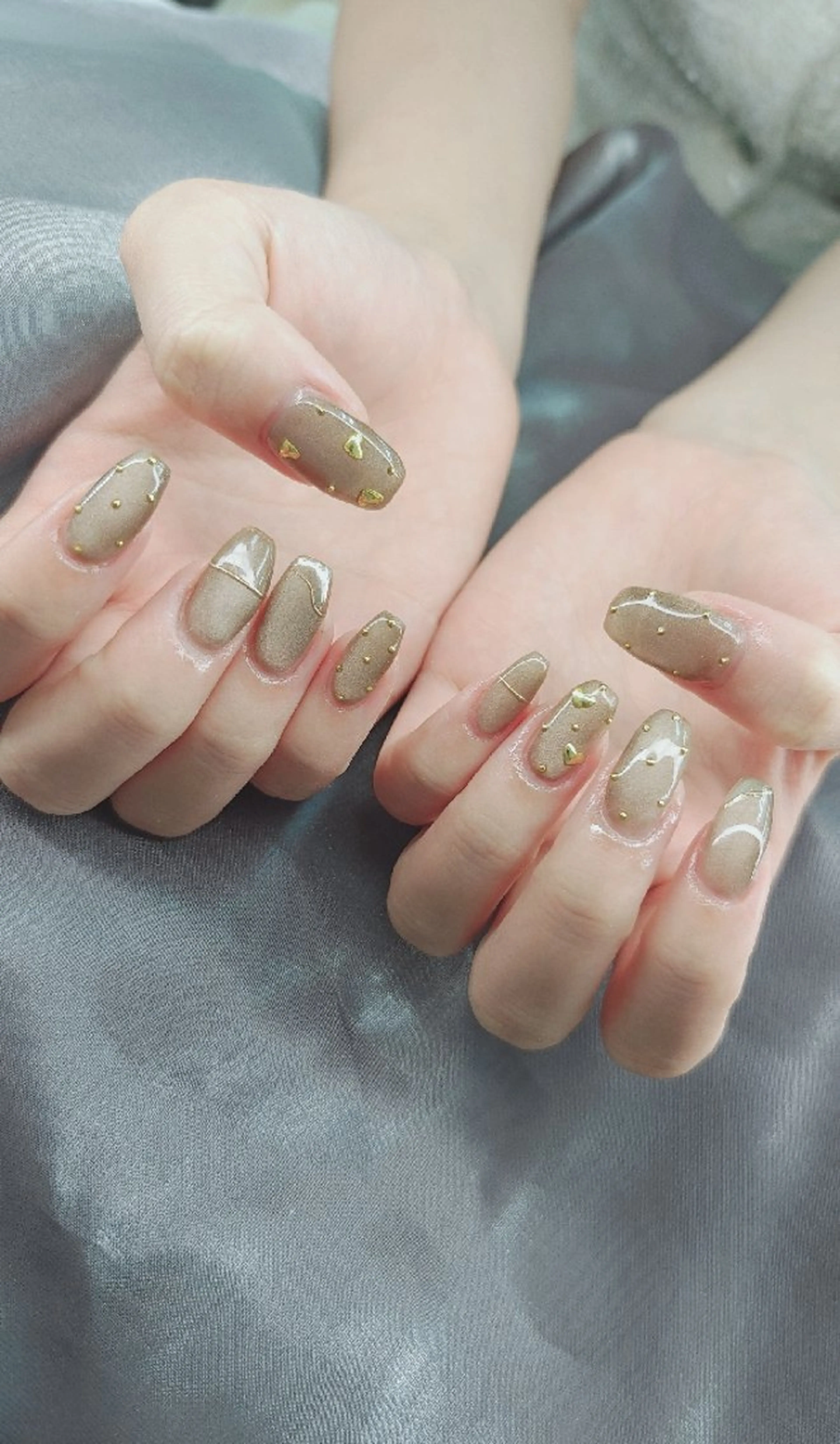ネイル べっ甲ネイル チークネイル フレンチネイル 韓国ネイル ニュアンスネイル ハンドネイル ♡Sherry  Nail♡のネイルデザイン