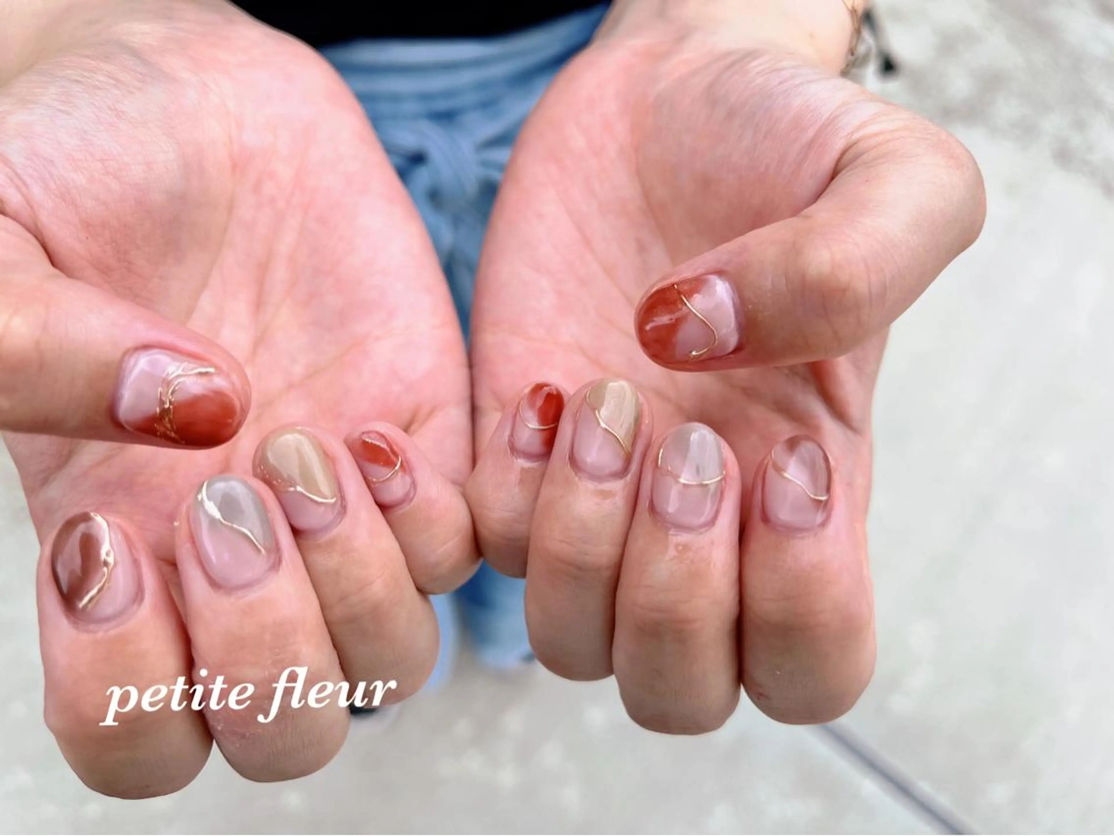 ネイル フレンチネイル ハンドネイル ビューティーサロン プチフルールのネイルデザイン