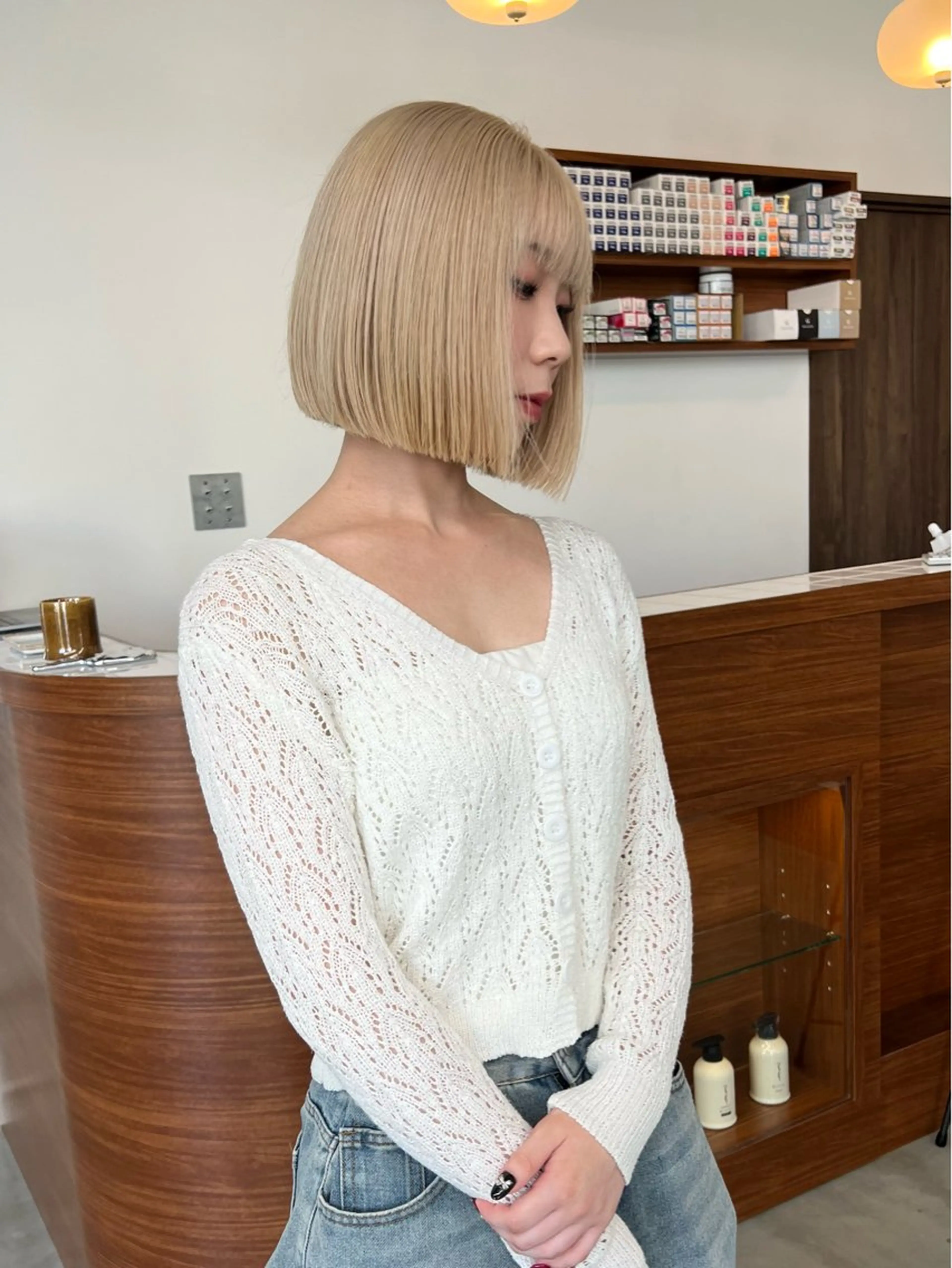 ミディアム ヘアカラー いざわりお /梅田/ブリーチのヘアスタイル