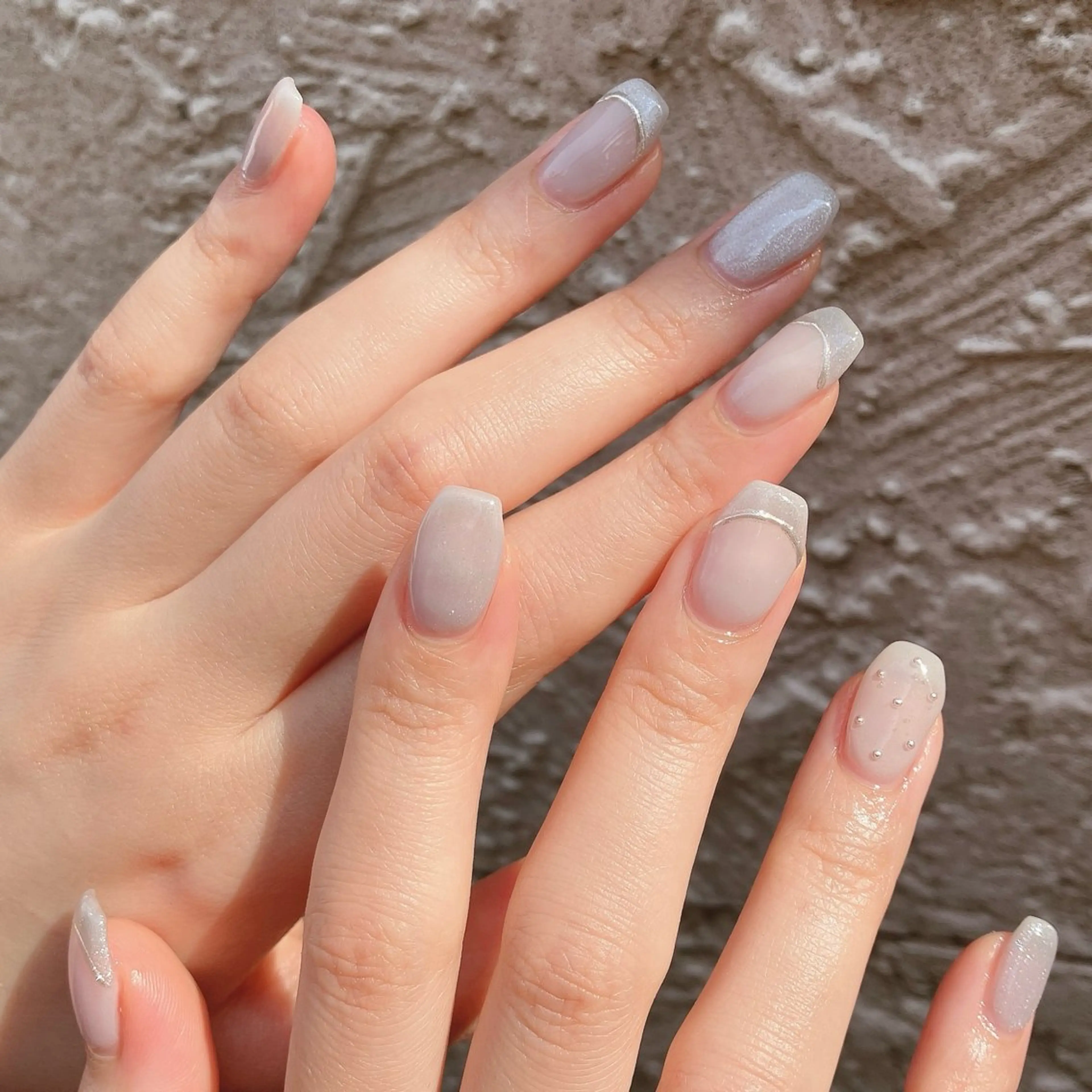 ネイル フレンチネイル マグネットネイル マグネットフレンチ オフィスネイル ハンドネイル nails 🎀meのネイルデザイン