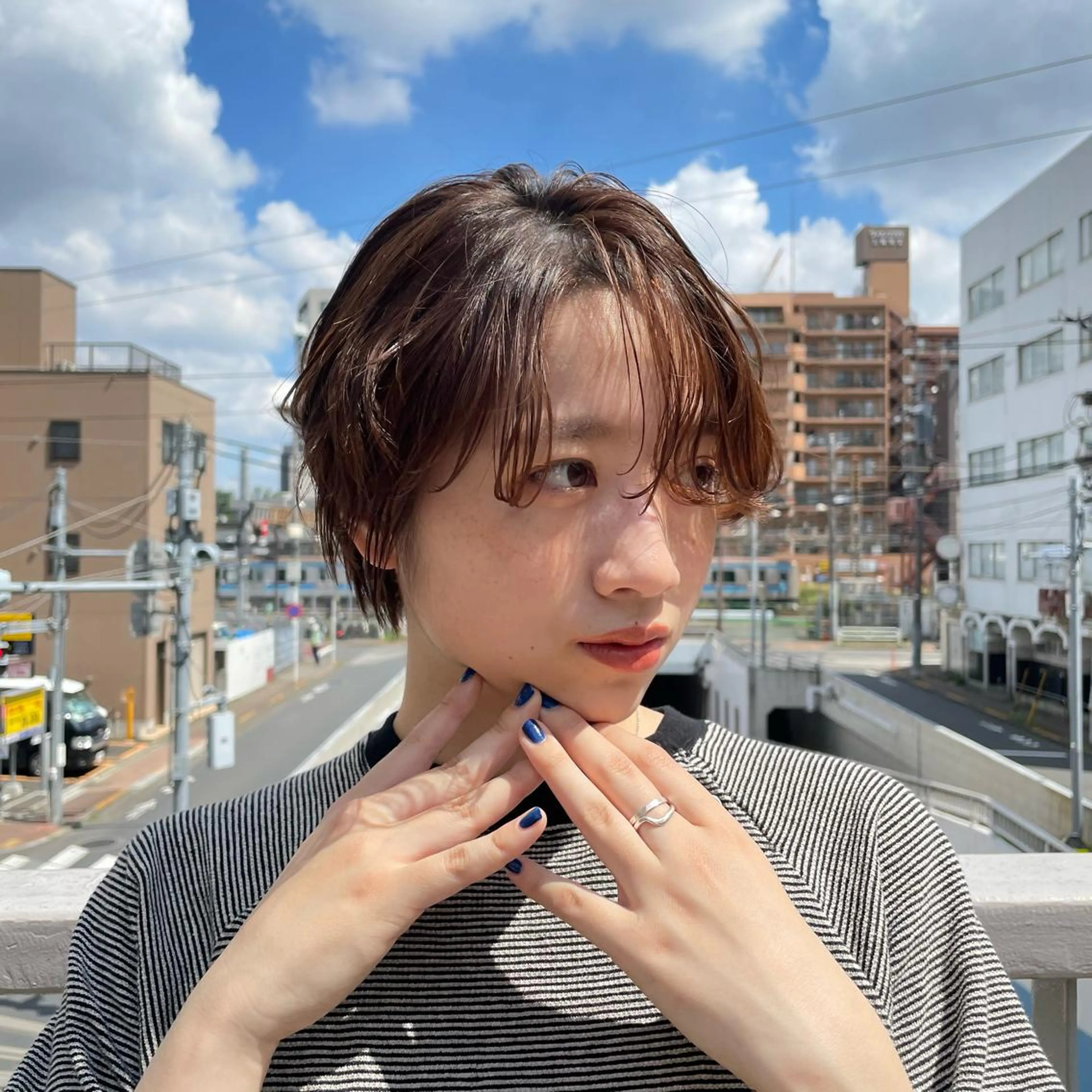 ショート カット パーマ 白髪ぼかしシークレッ トハイライト/店長のヘアスタイル