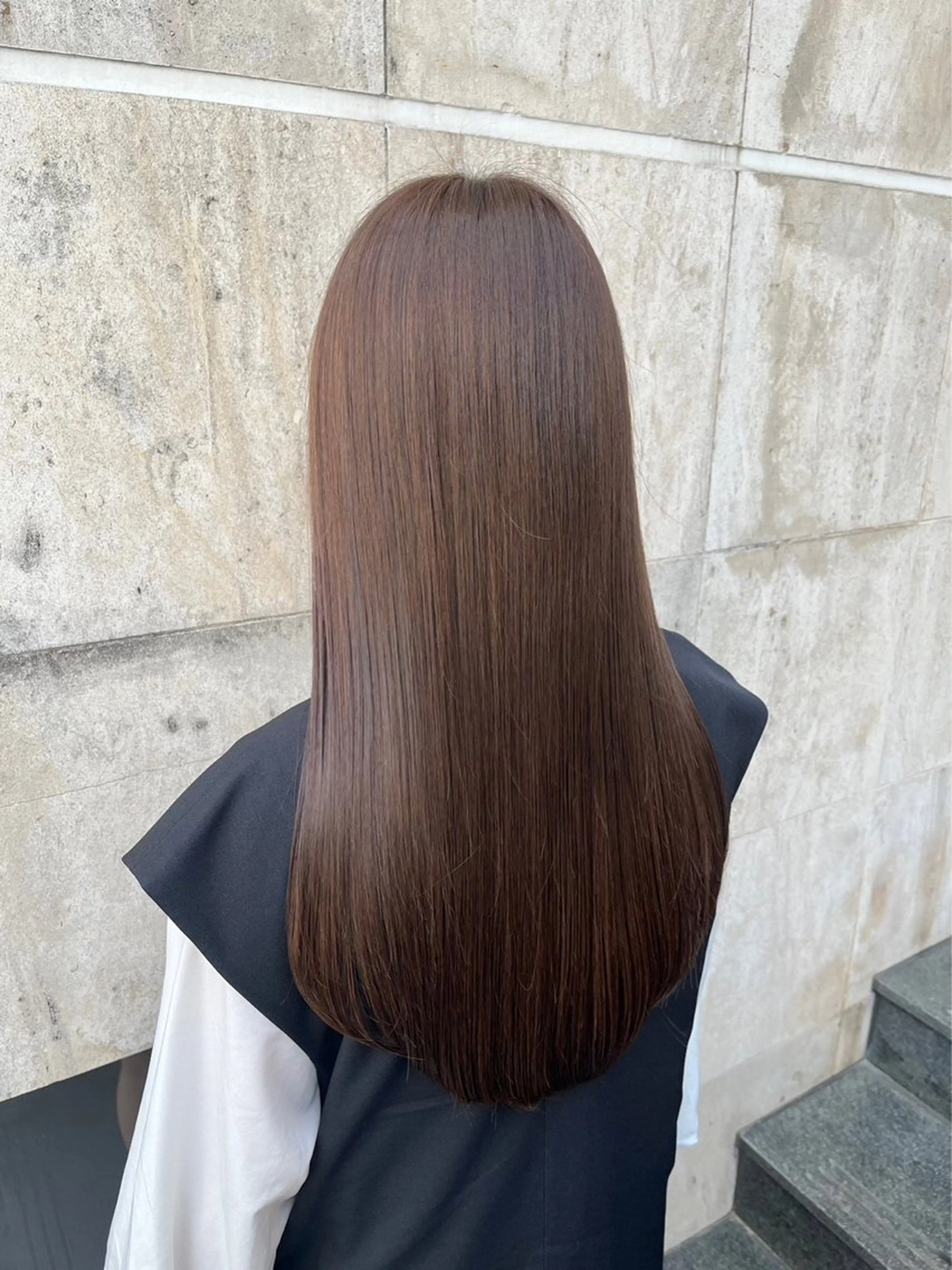 ロング ハイライト 髪質改善 縮毛矯正 トリートメント Wカラー/髪質改善/ 艶カラー🩶Sanaのヘアスタイル