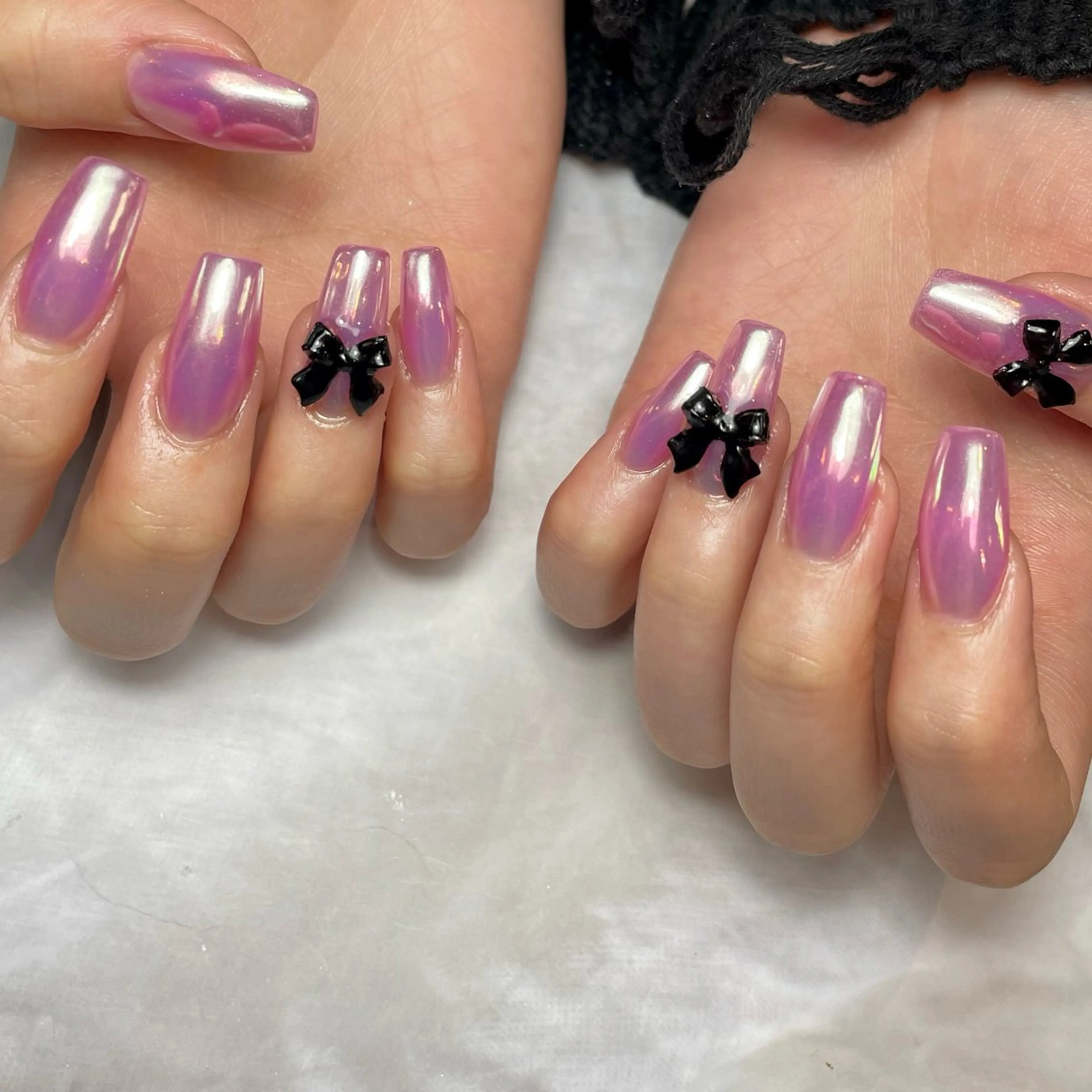 ネイル ミラーネイル ピンク スカルプネイル ハンドネイル Reflection marikoのネイルデザイン