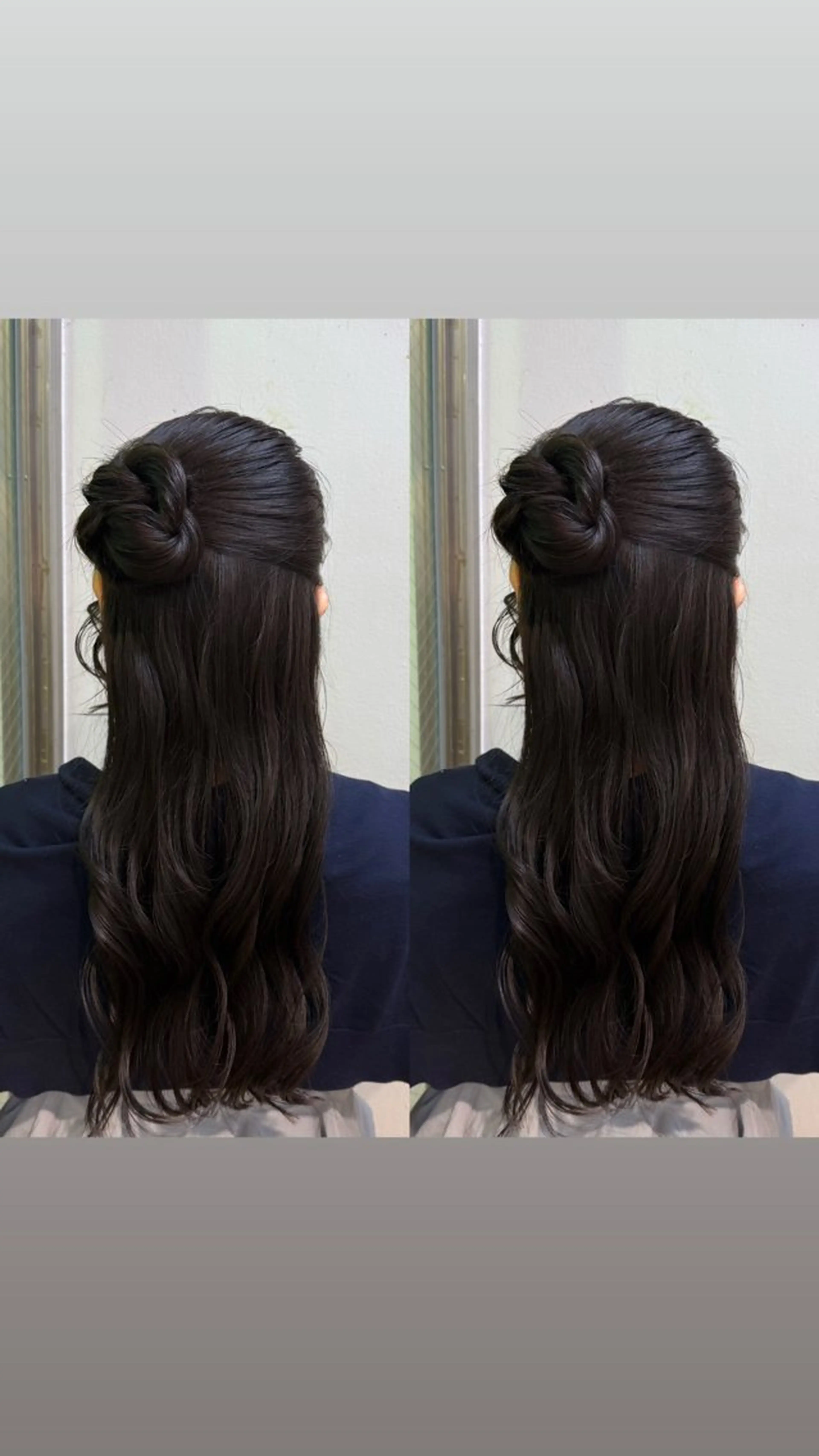 ロング ヘアアレンジ ヘアセット 艶カラー/ ストレート/くるみのヘアスタイル