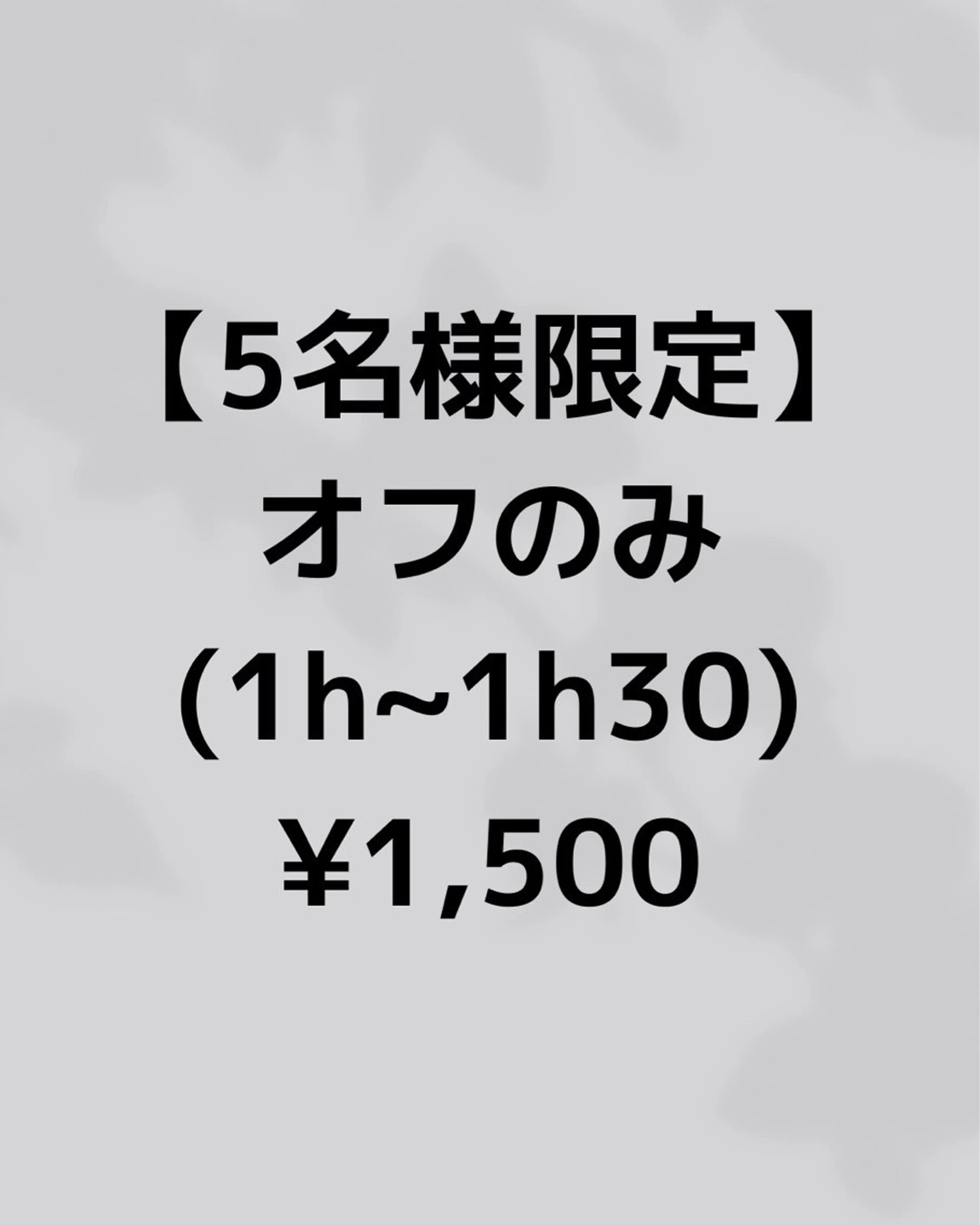 【5名様限定】オフのみの写真