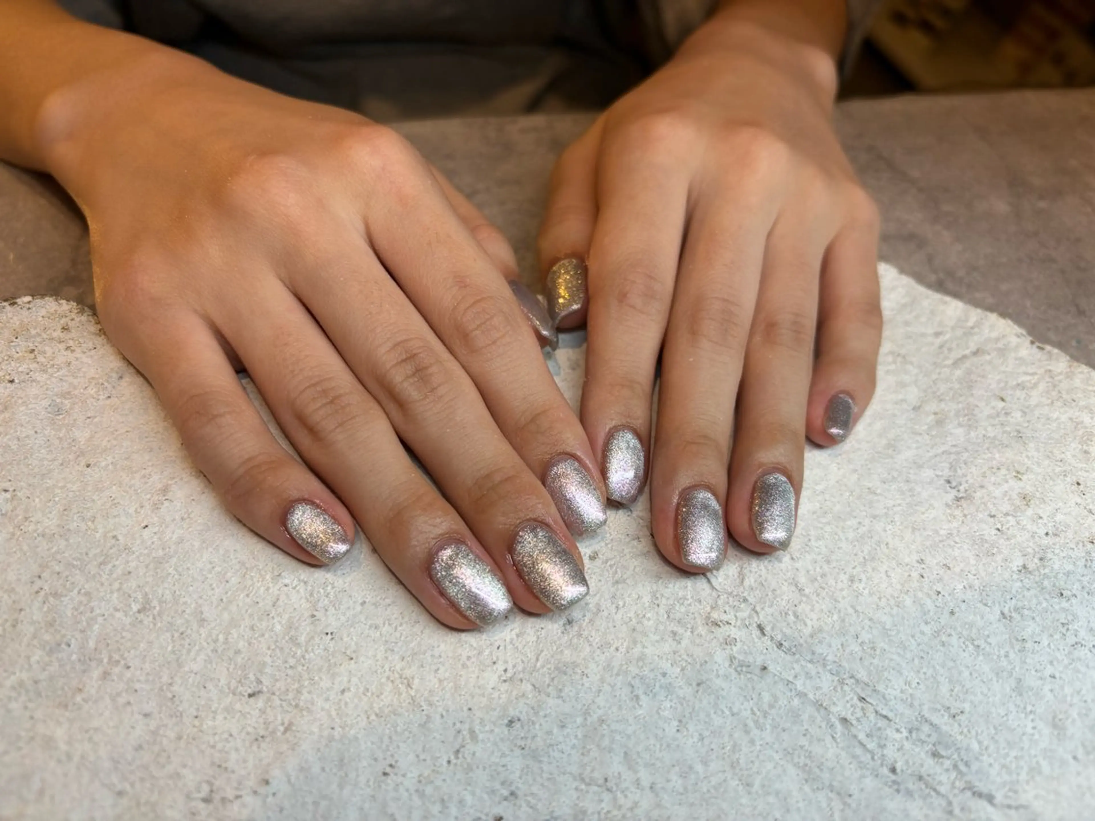 ネイル オーロラネイル マグネットネイル HONOKA W 【深江橋店】のネイルデザイン