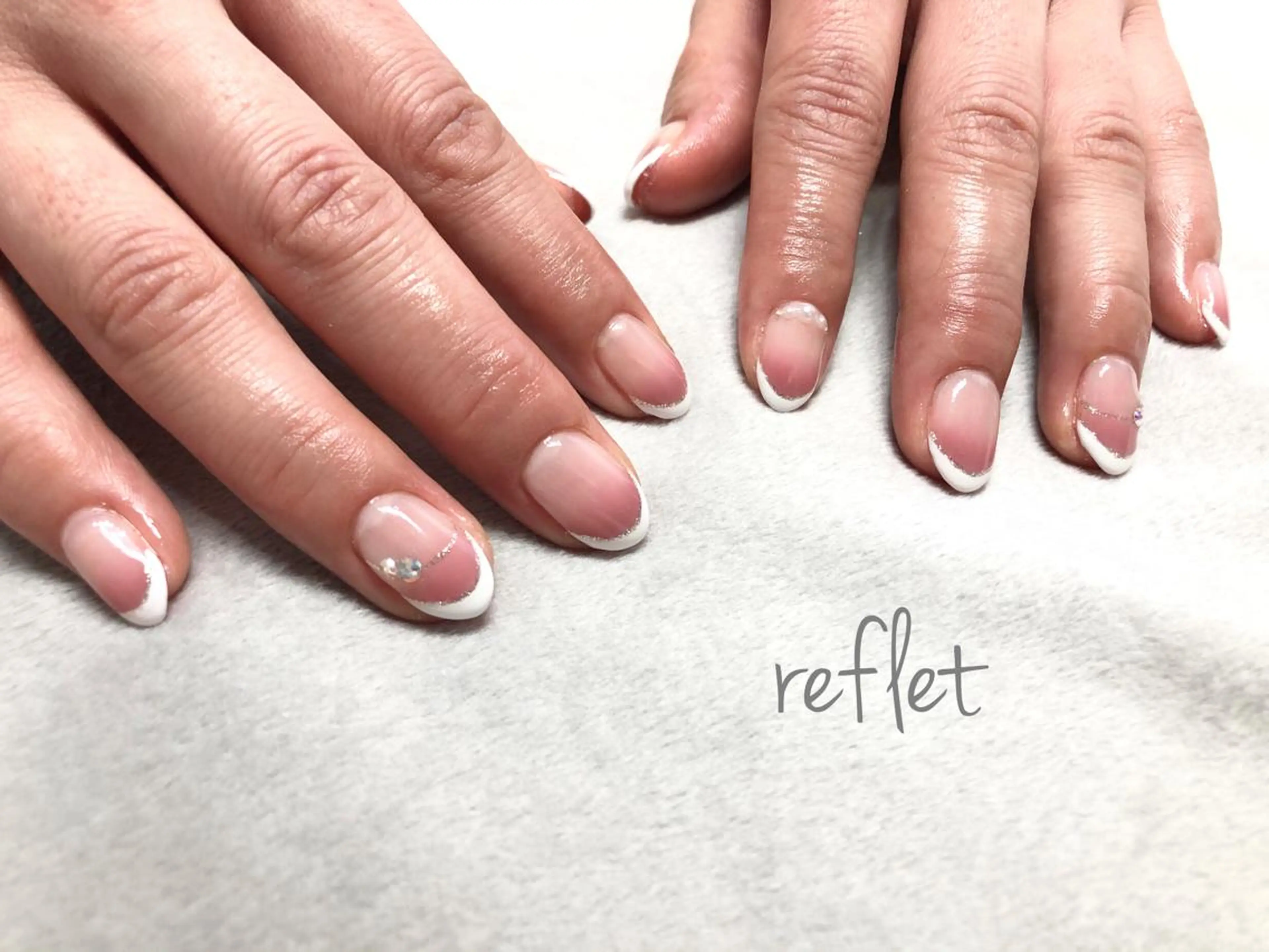 ネイル フレンチネイル ハンドネイル reflet nailのネイルデザイン