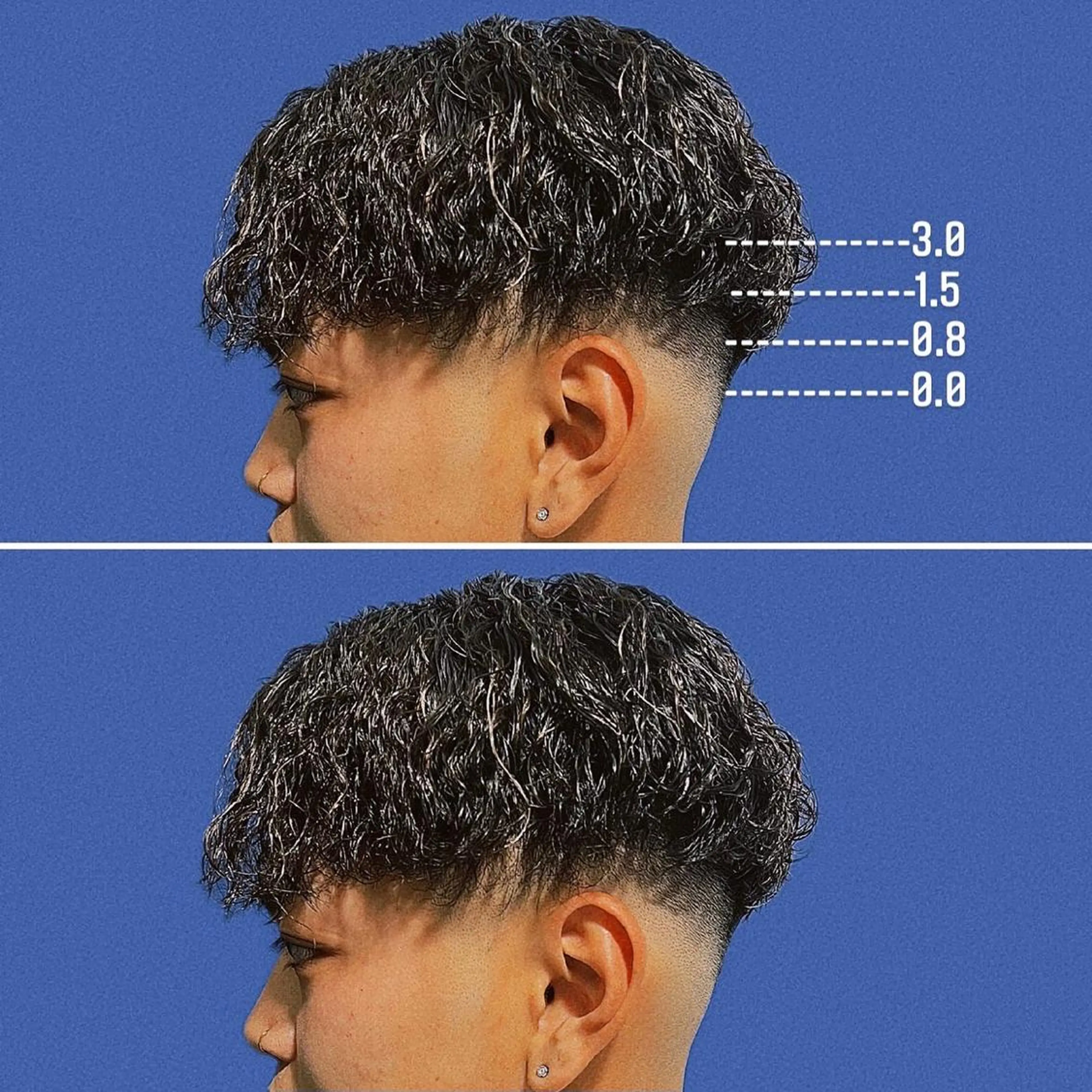 ミディアム カラー パーマ メンズ ミディアムパーマ フェードカット メンズハイトーン メンズパーマ ハイトーンカラー &CREW スタッフのヘアスタイル