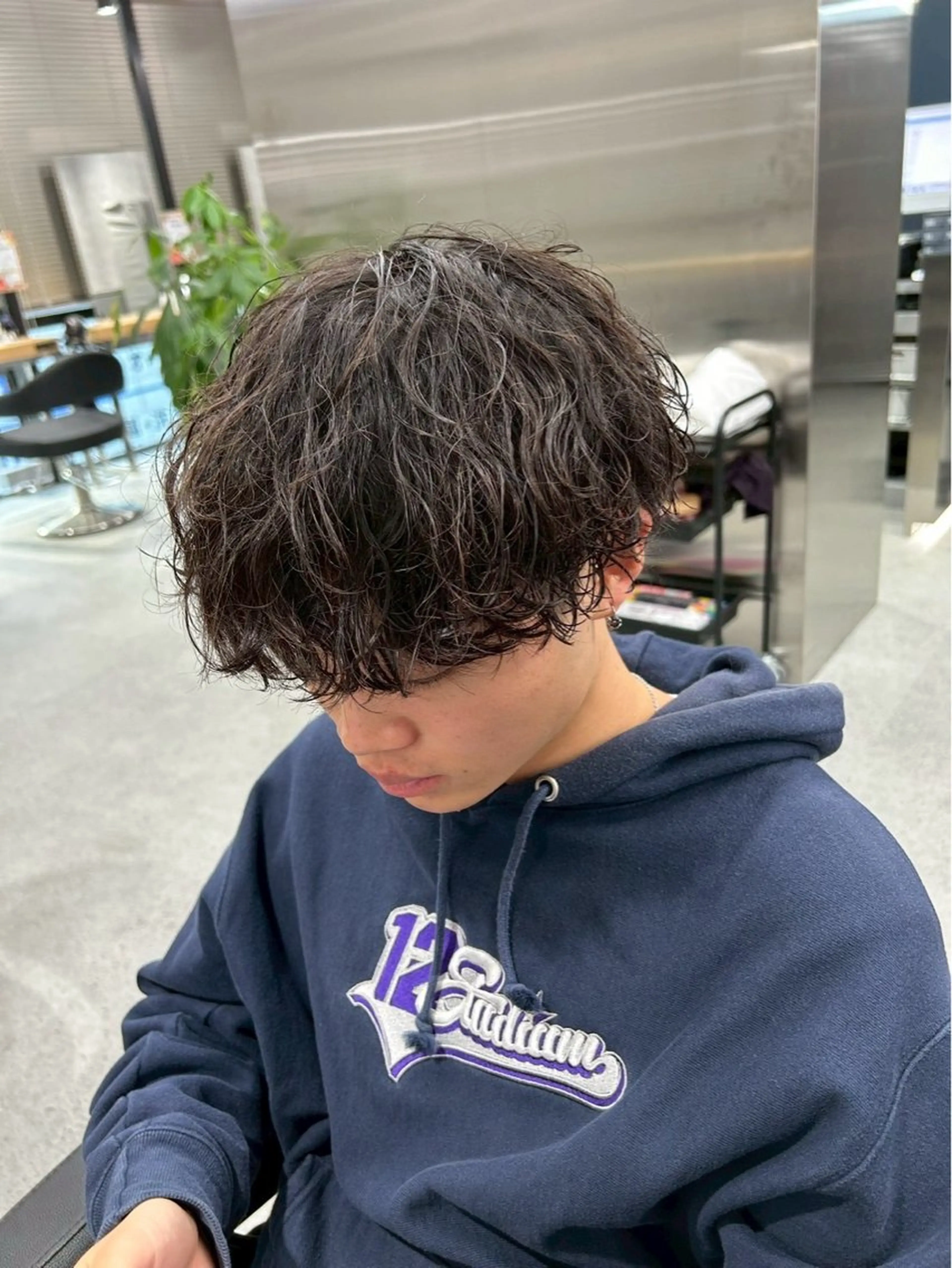 メンズ カット パーマ 暖色カラーメンズ カットHIMENAのヘアスタイル