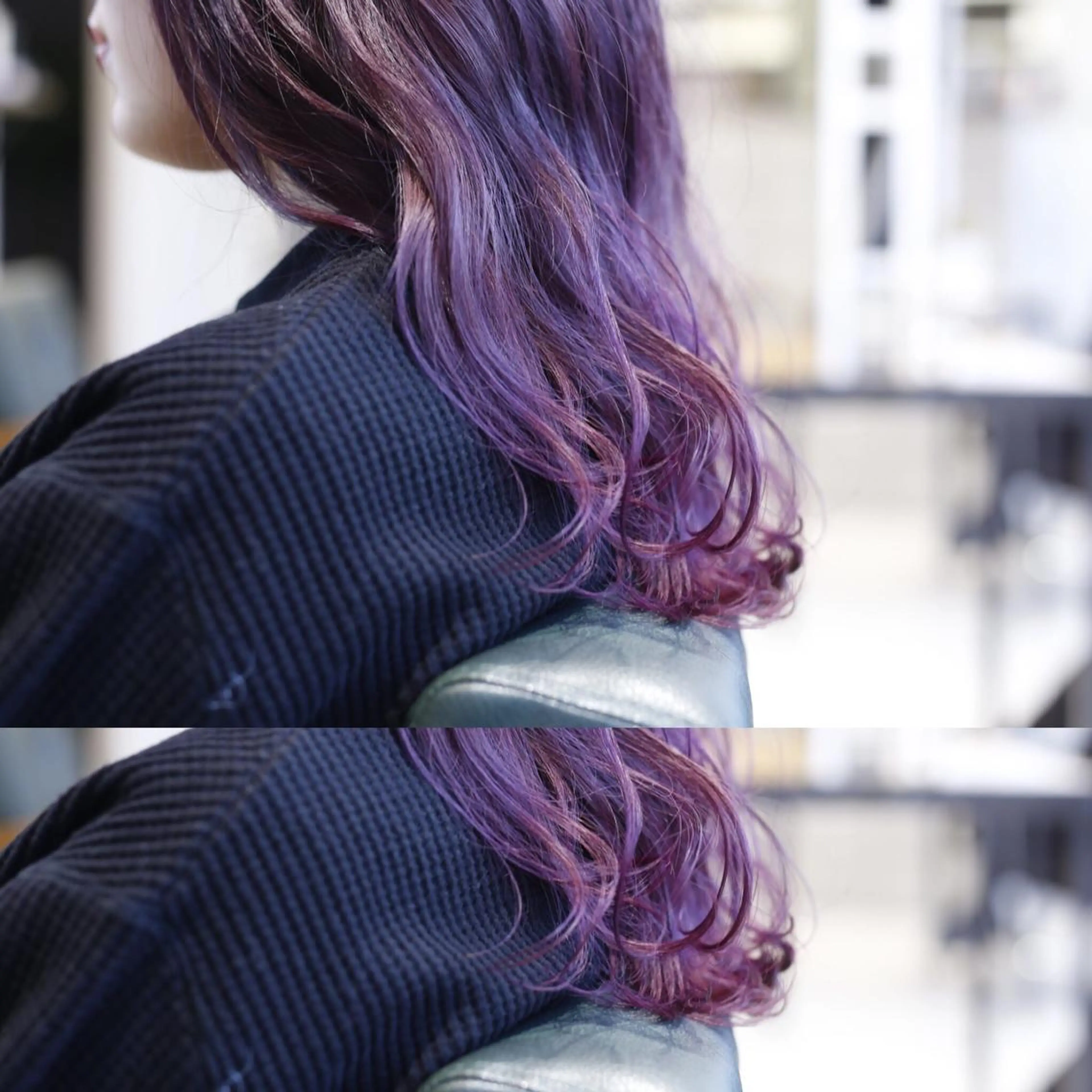 ロング カラー ブリーチ パープルカラー ill.所属・ill［イル］大須 ダブルカラー髪質改善のヘアスタイル