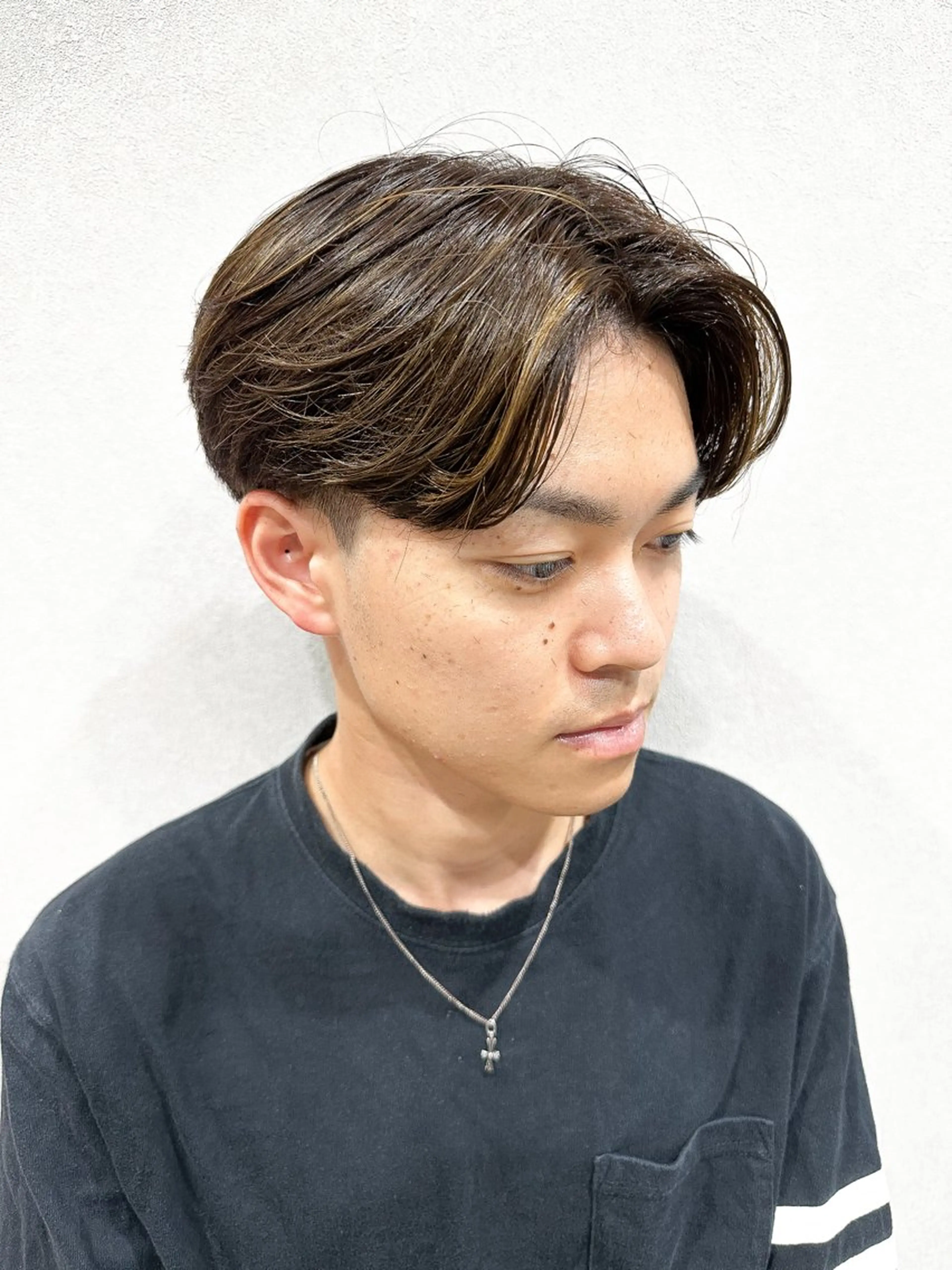 ミディアム カラー パーマ ヘアアレンジ メンズ Mens Salon Gray by NYNY所属・Gray by NYNYのヘアスタイル