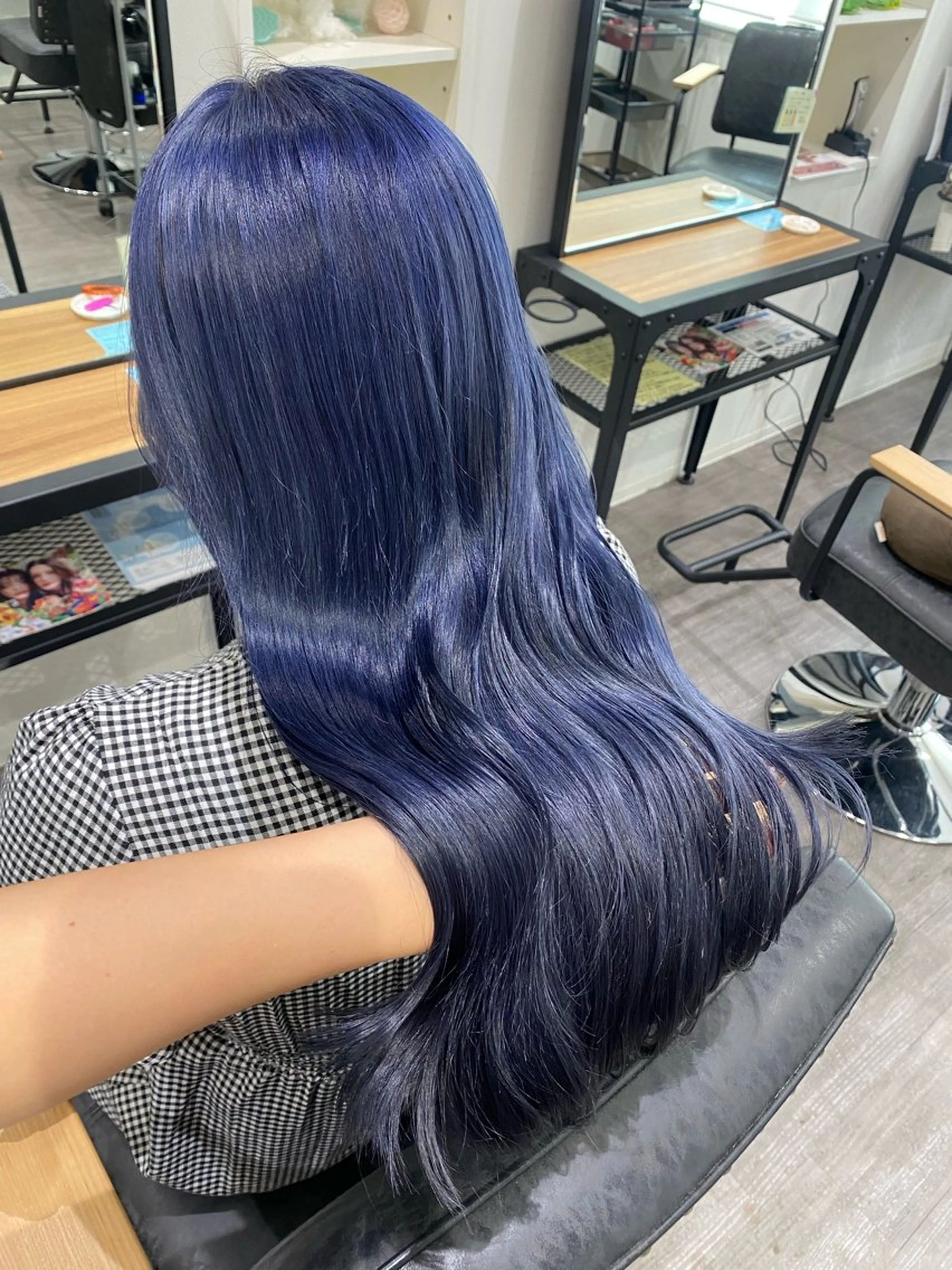 ロング カラー ヘアアレンジ ブルーカラー ネイビーカラー ヘアカラー トリートメント カラーリスト💟草間 紫音💟のヘアスタイル