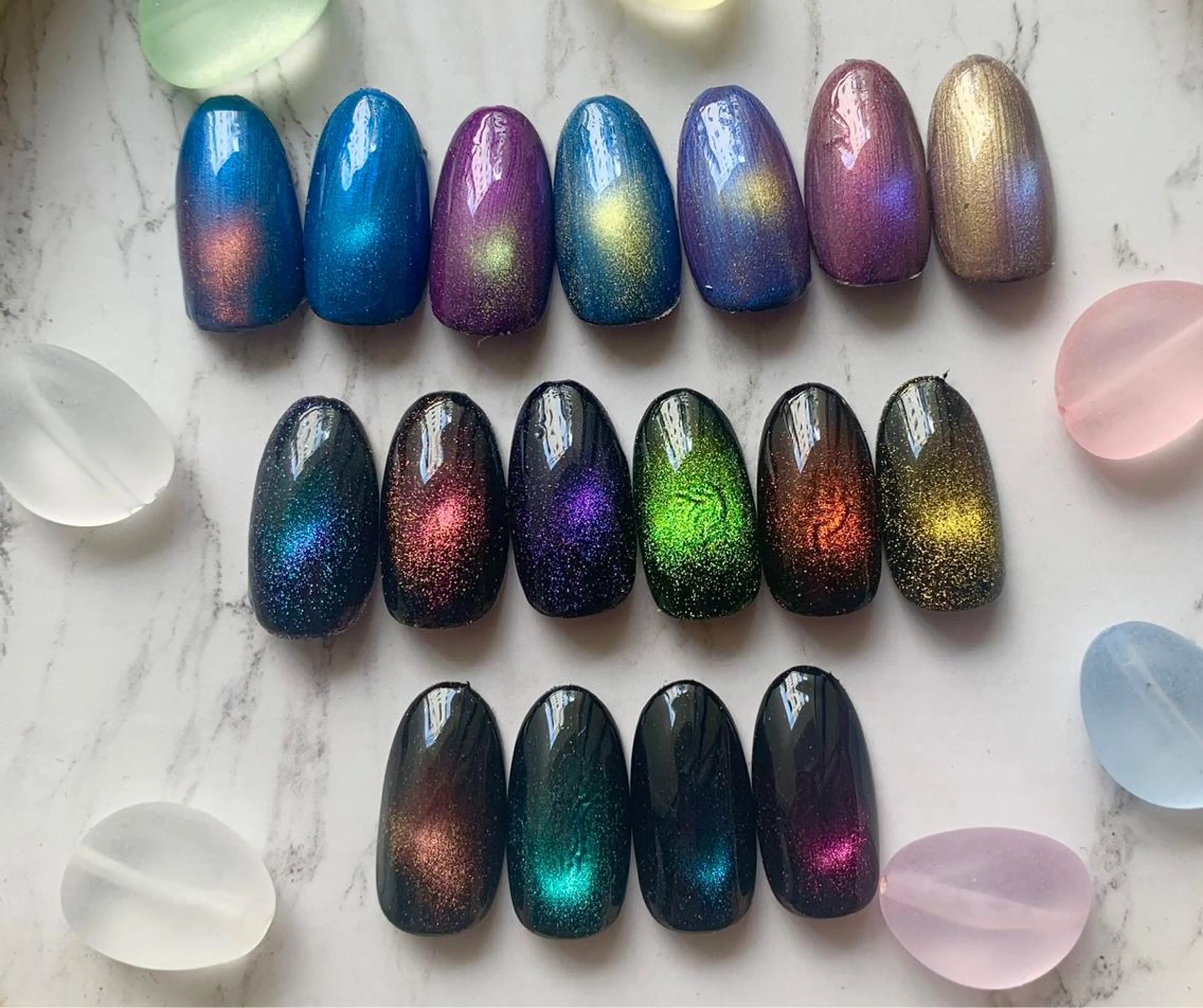 奥行きマグネット＆ビー玉ネイル🔮オフ有りの方はこちら✨の写真