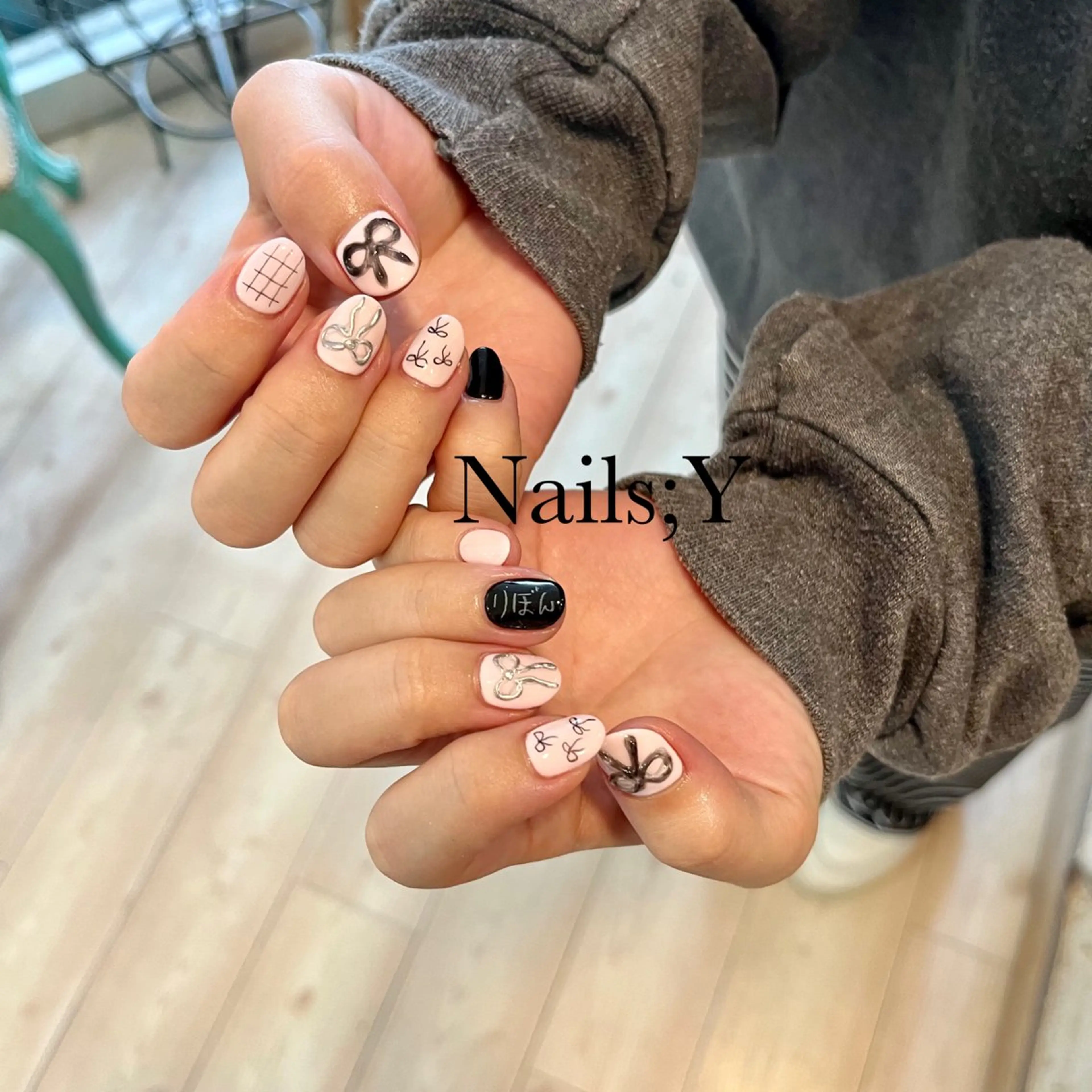 ネイル 持ち込み リボン yo koのネイルデザイン