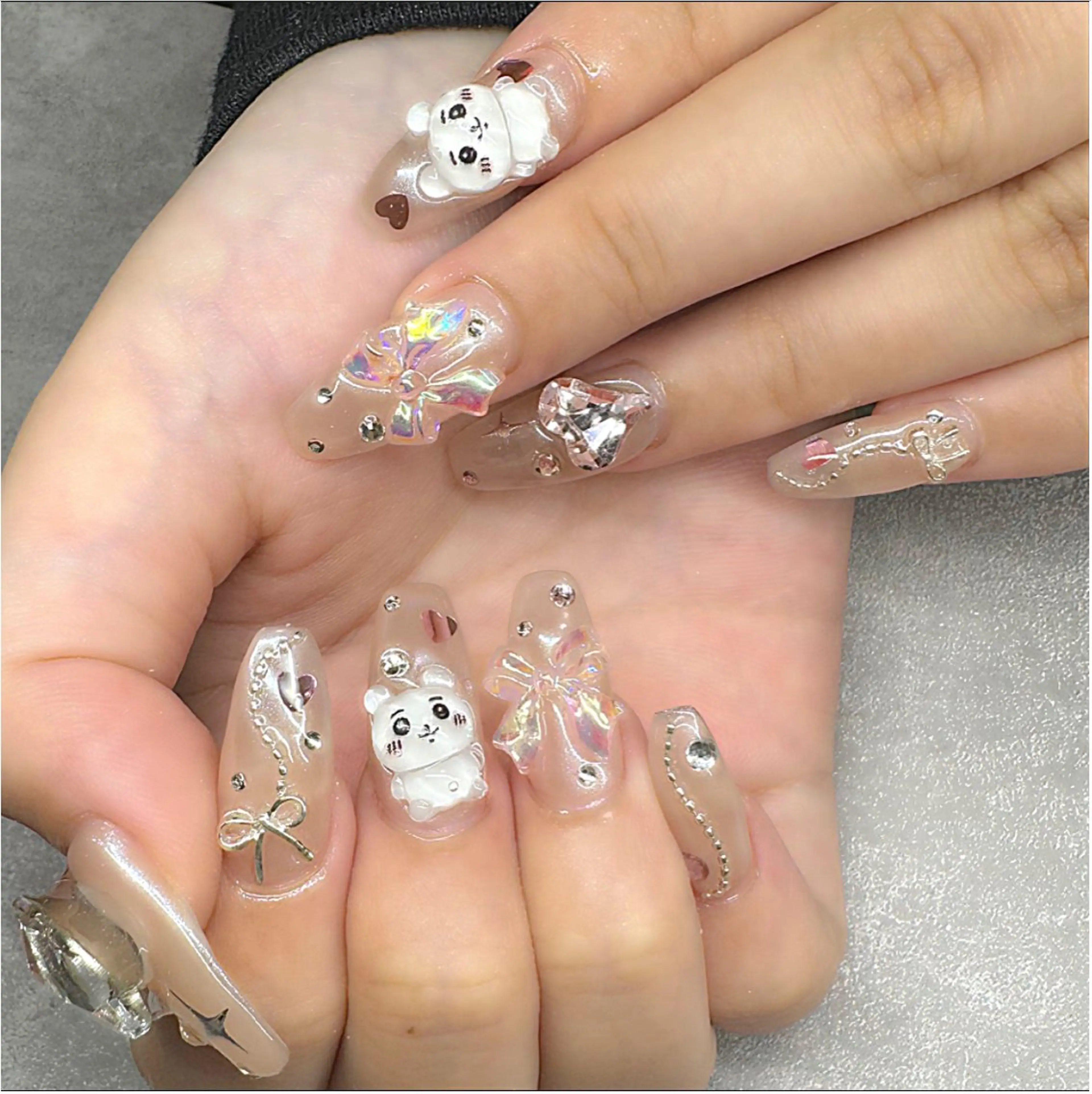 長さだし10本＋デザインやり放題【オフあり】　🌟ドライケア込み　120分まで🌴＋￥2000で自爪風長さだしに変更可◎の写真