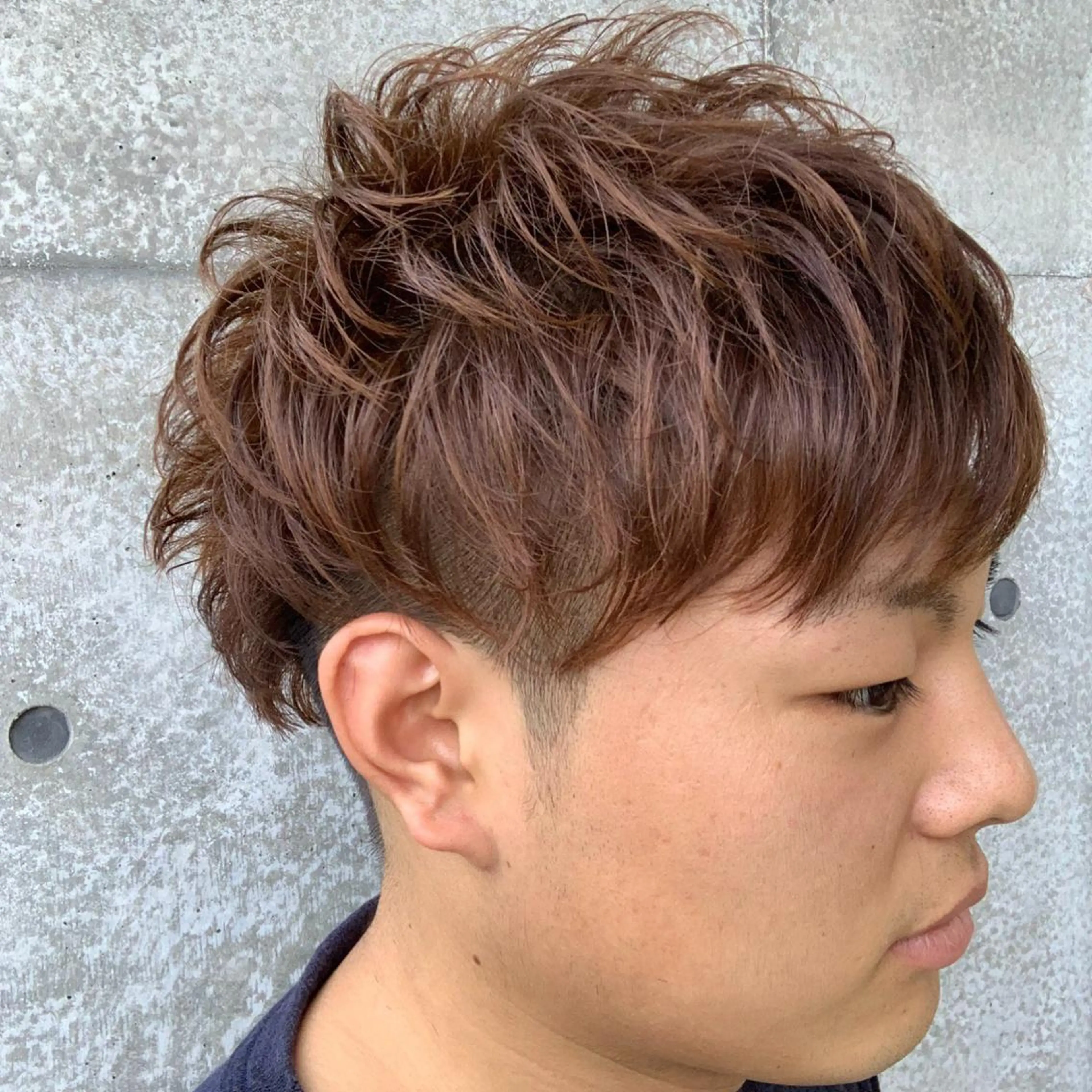 ショート カラー パーマ メンズ メンズパーマフェード シモジタカヒロのヘアスタイル