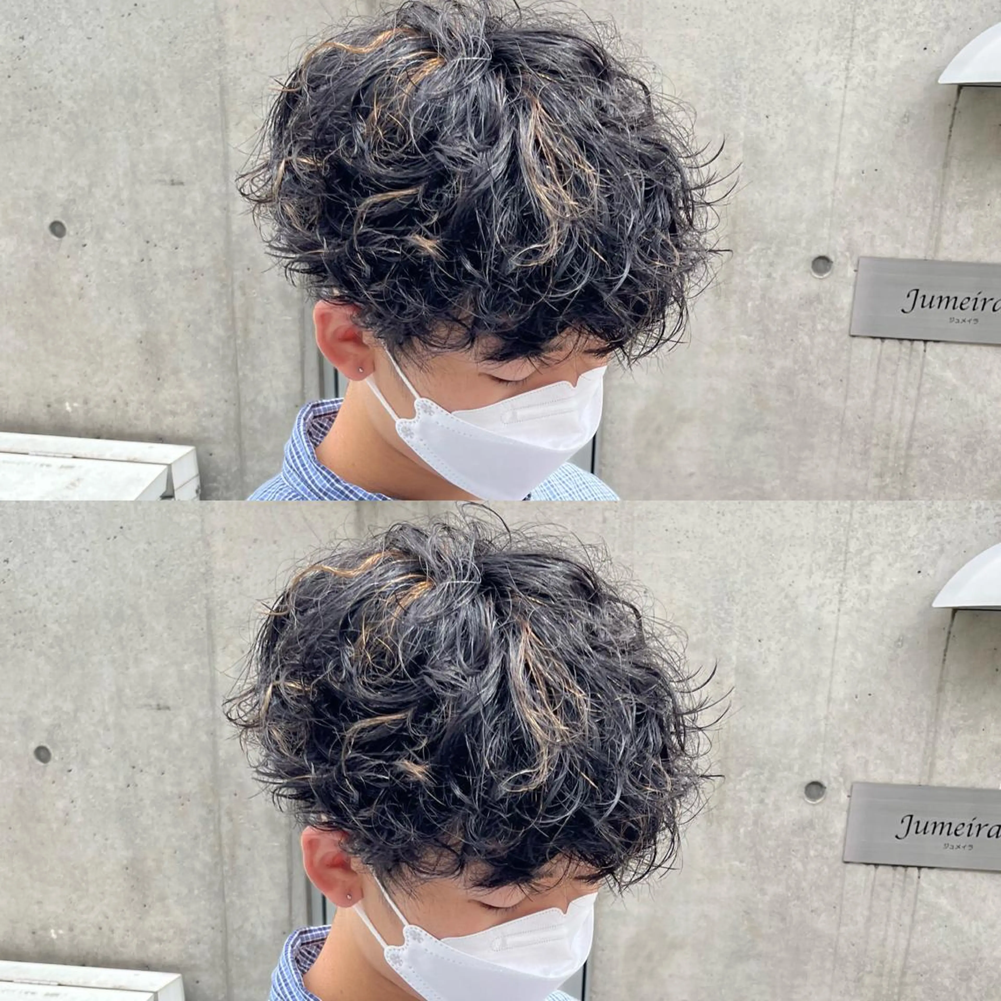 ショート カラー パーマ ヘアアレンジ メンズ キッズ メンズハイライト メンズパーマ ハイライトカラー ハイライト スパイラルパーマ メンズパーマの達人 🌟川内絵人のヘアスタイル