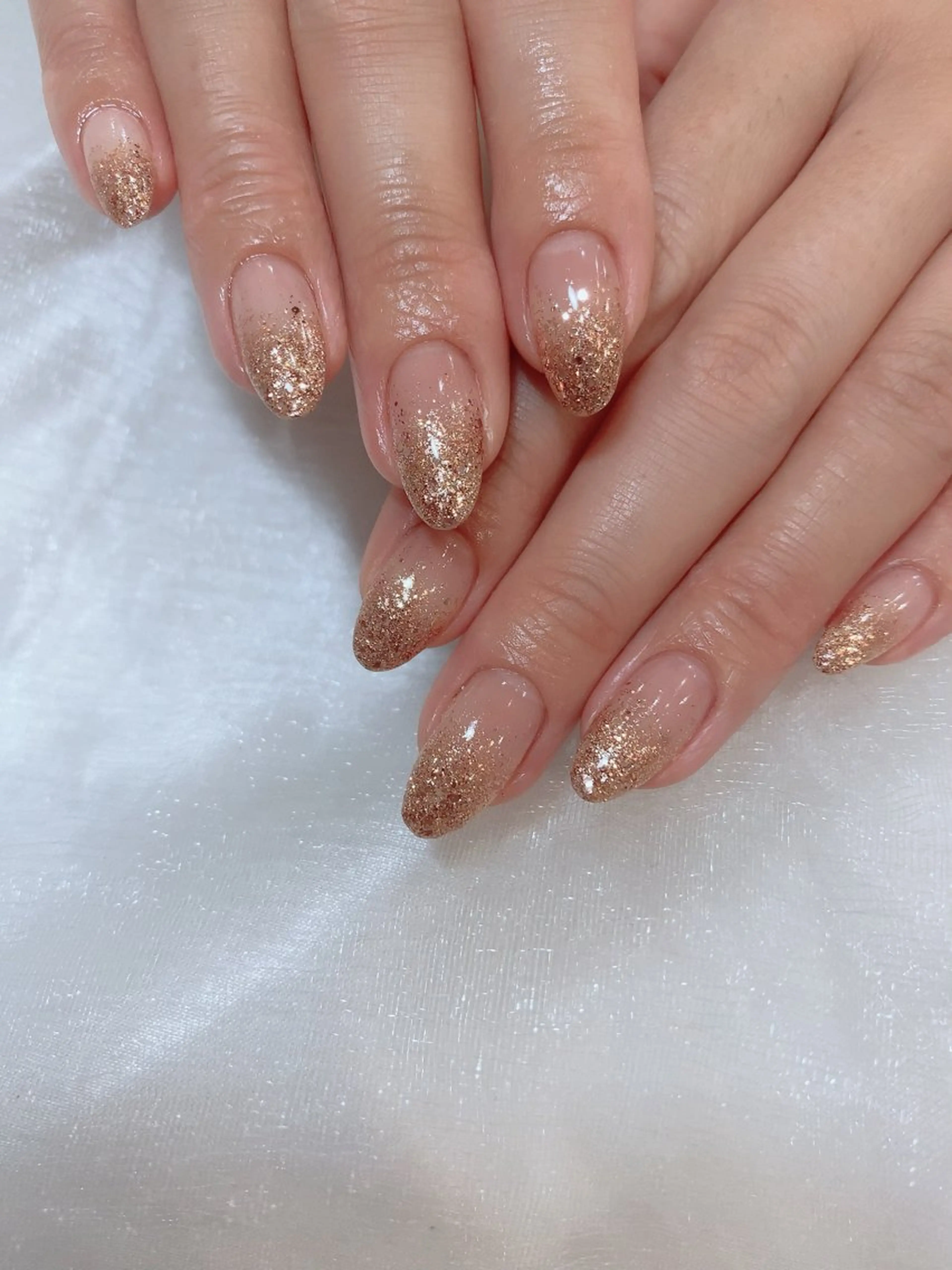 ネイル クリアネイル グラデーション ラメ(グリッター) ラメグラデーション nail salon miRANのネイルデザイン