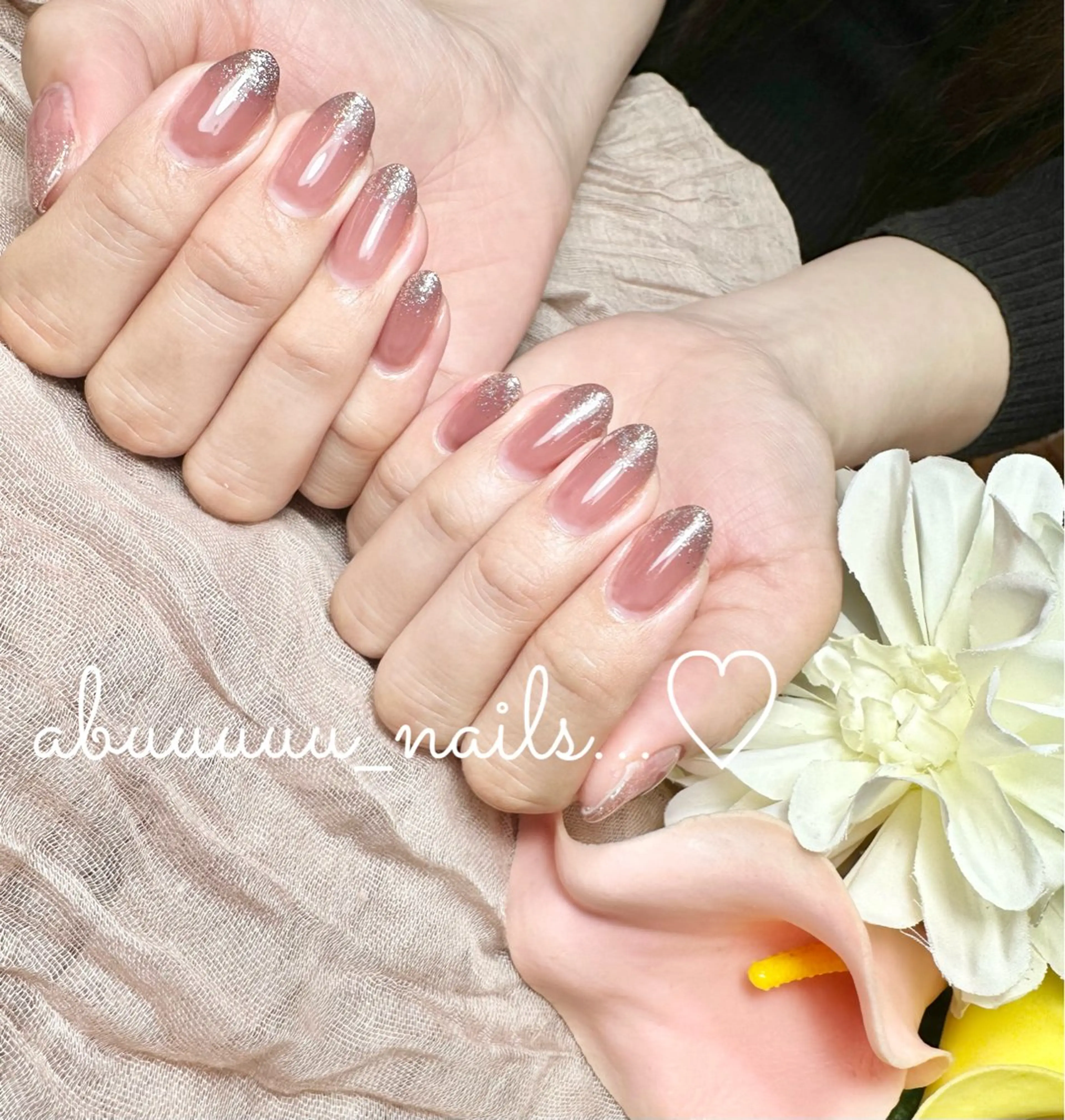 ネイル グラデーション ラメ(グリッター) ラメグラデーション ハンドネイル abuuuuu nailsのネイルデザイン