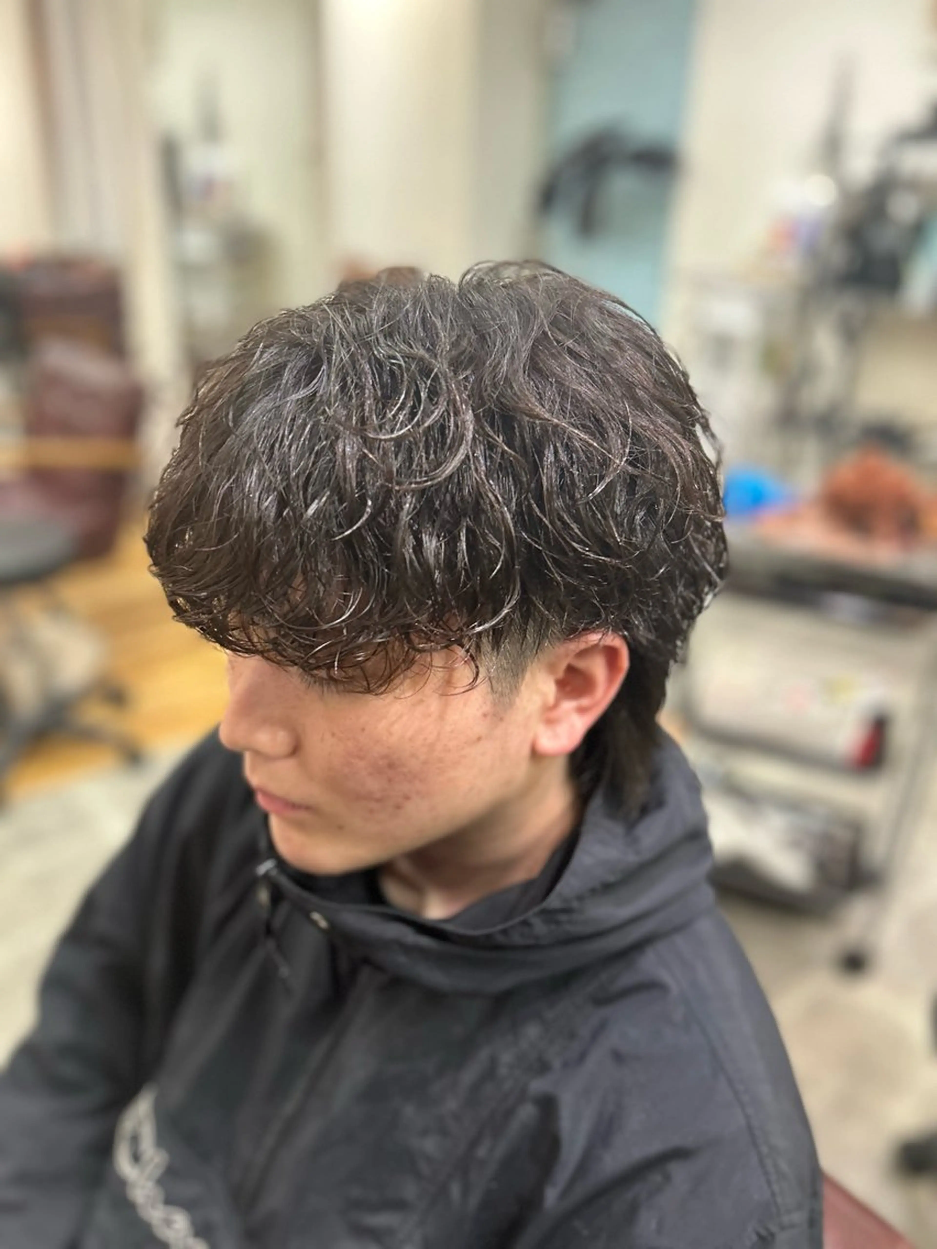 ショート パーマ メンズ 波巻きパーマ カット パーマ CECIL hair なんば店所属・メンズパーマ 艶髪☆店長☆有馬のヘアスタイル