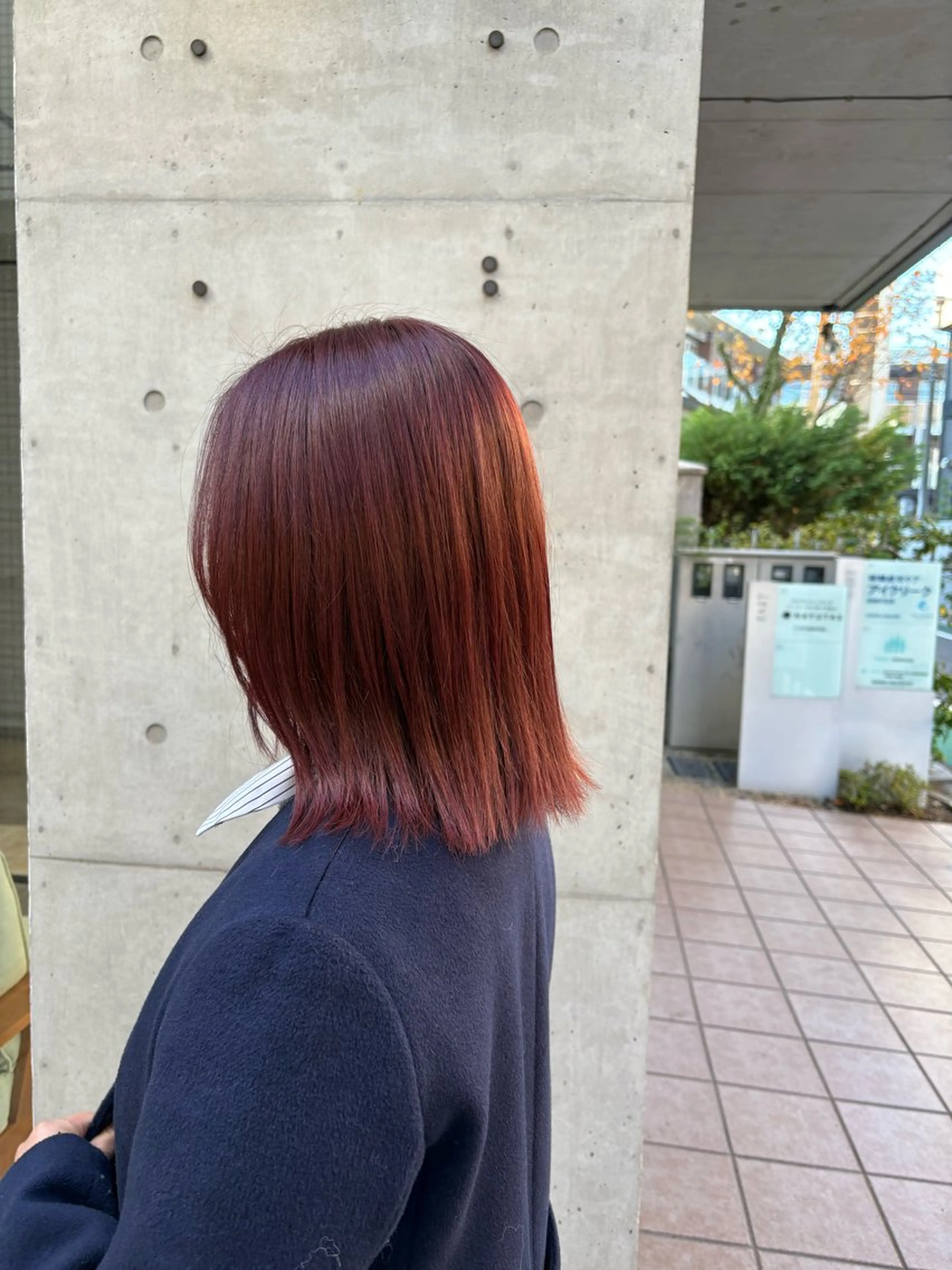 セミロング カラー レッドカラー カット ヘアカラー トリートメント ニュアンスカラー／ 久住綾香のヘアスタイル