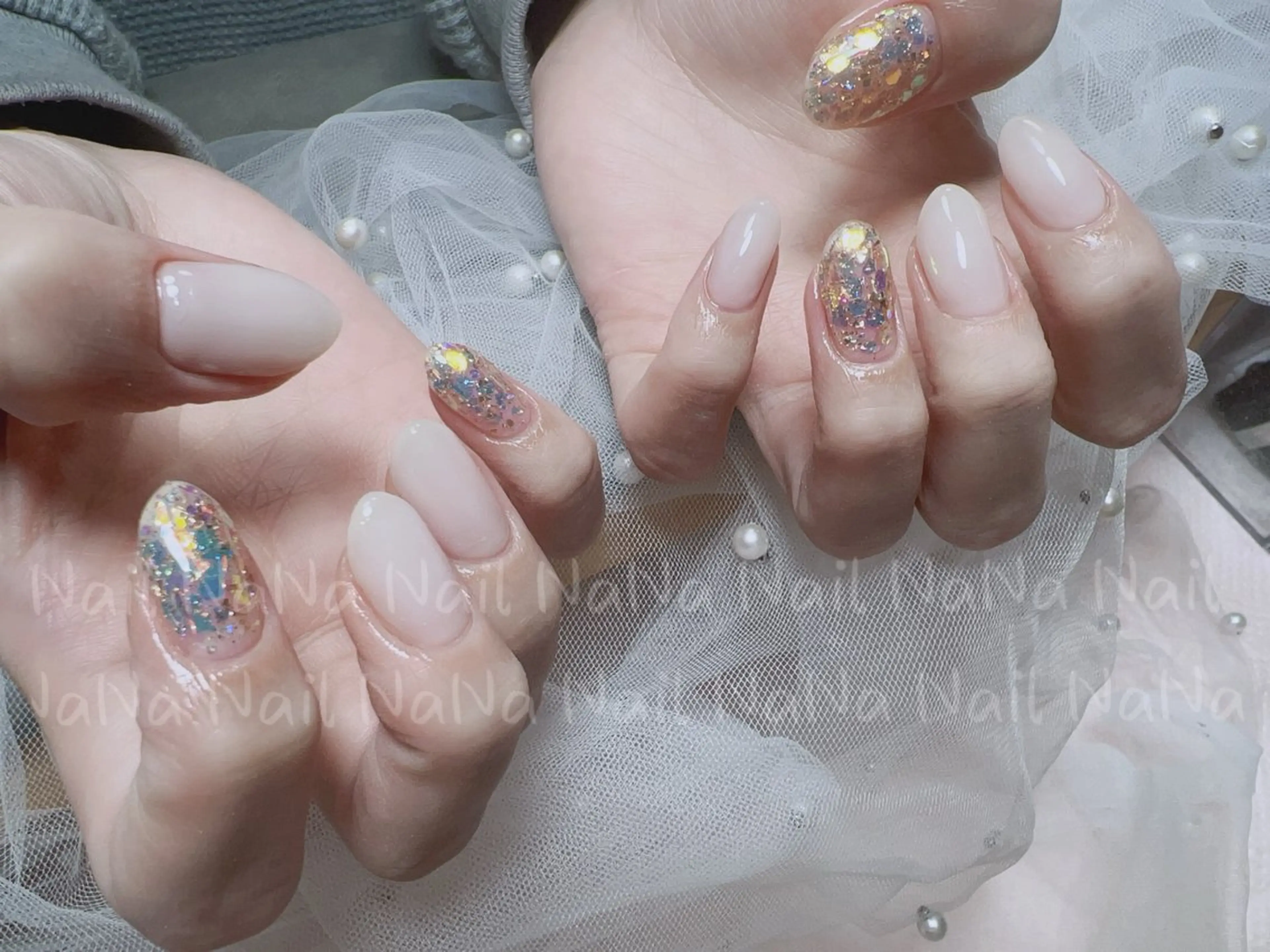 ネイル 韓国ネイル ラメ(グリッター) ハンドネイル Nail NaNaのネイルデザイン